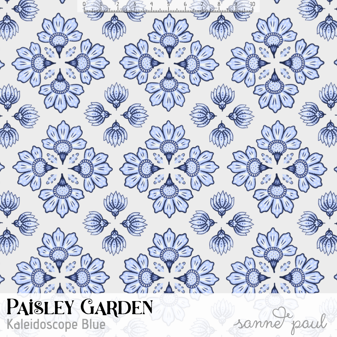 Organic Fabric  - Paisley Garden Kaleidoskop Beige