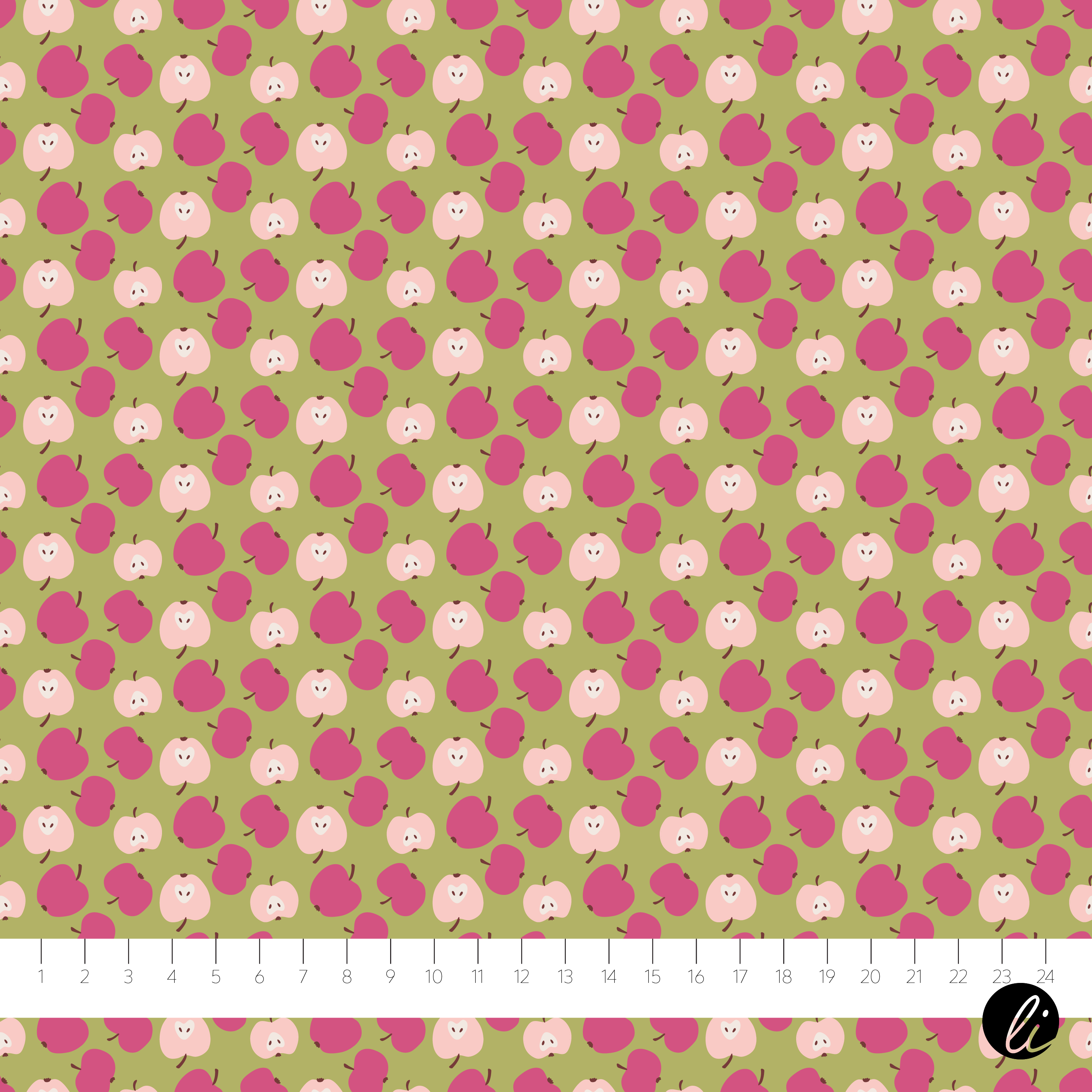 Bio Stoff - Apfelmuster Mini Grün von Andrea Liesert in rosa