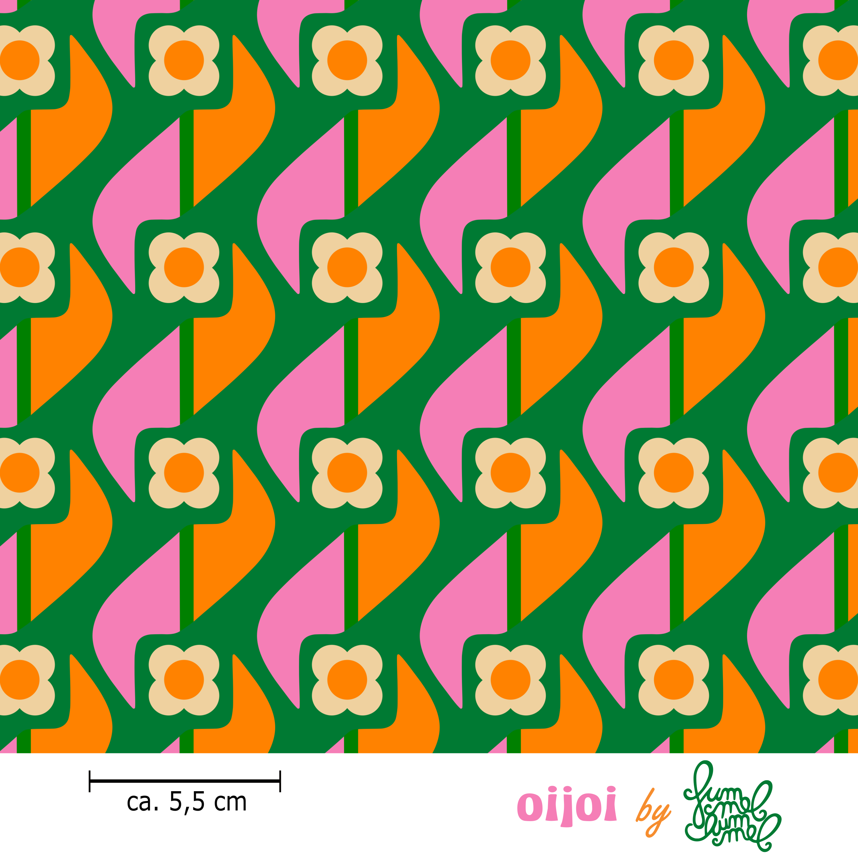 Bio Fabric - Oijoi Meadow by Fummelhummel in green