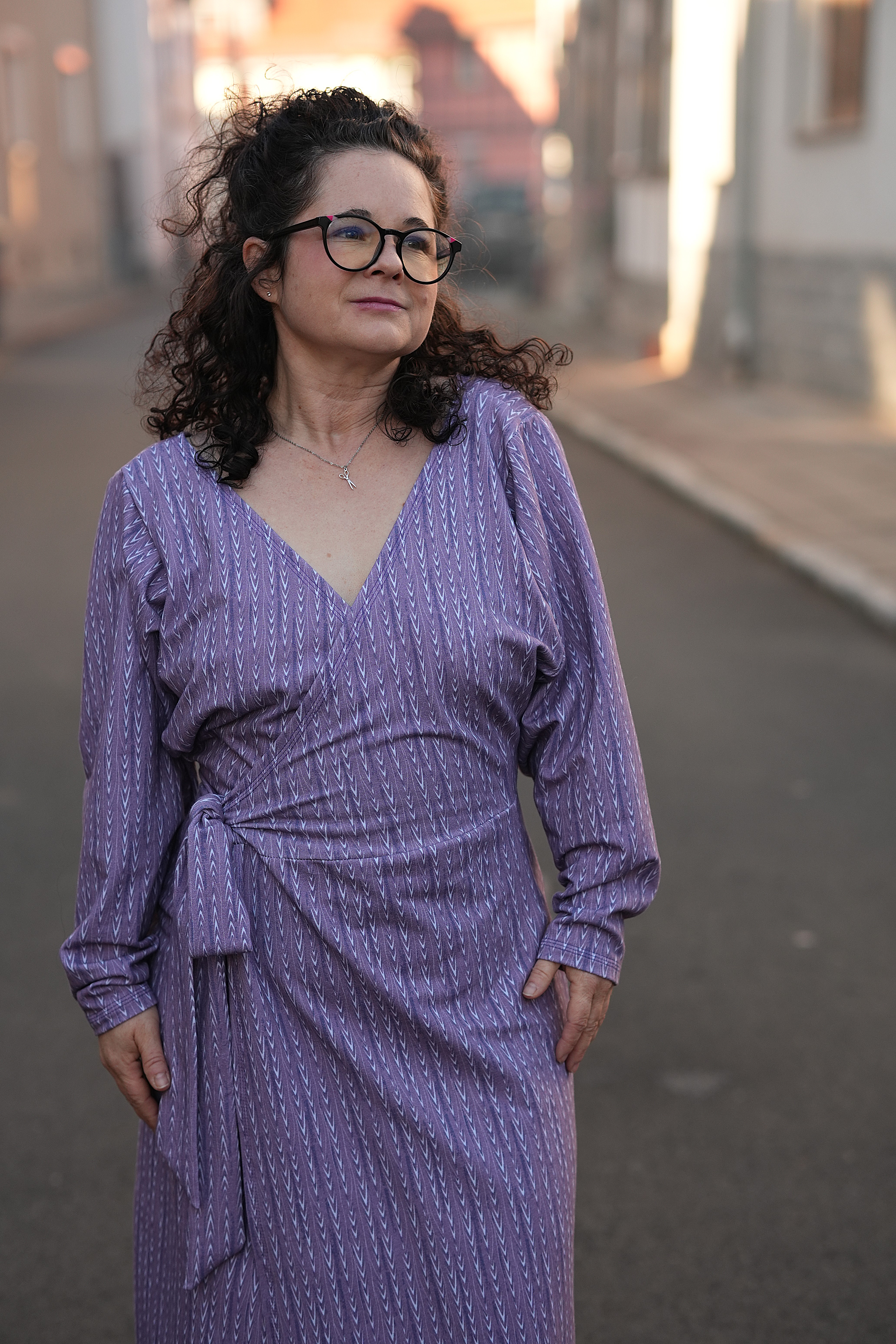 Organic Fabric - Abstract Wildness Knitting Pattern purple, small