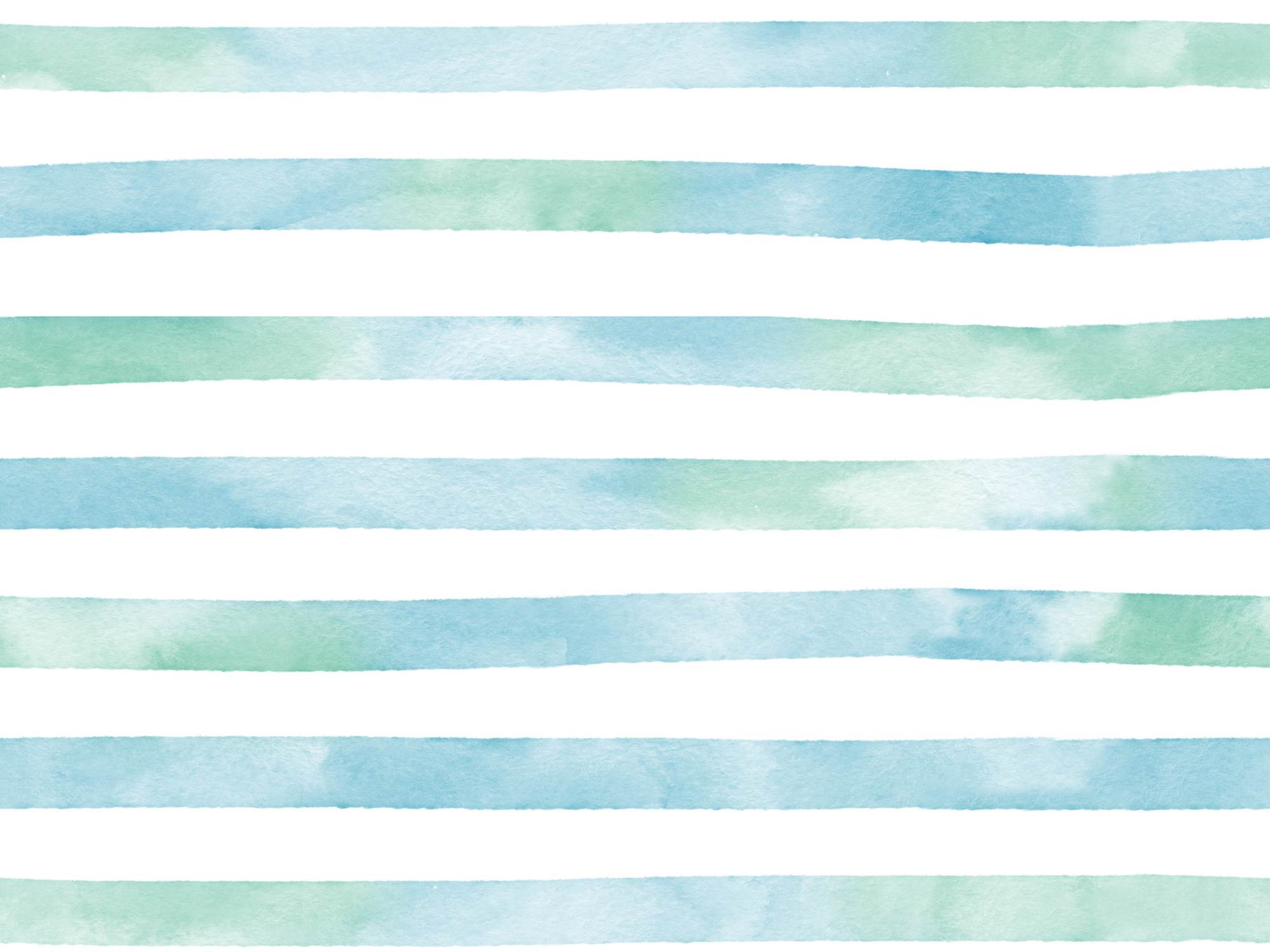 Bio Canvas Stoff  -  Aquarellringel blaugrün  - LilleSelection, Streifen, aquarell, blau, 100% Bio-Baumwolle