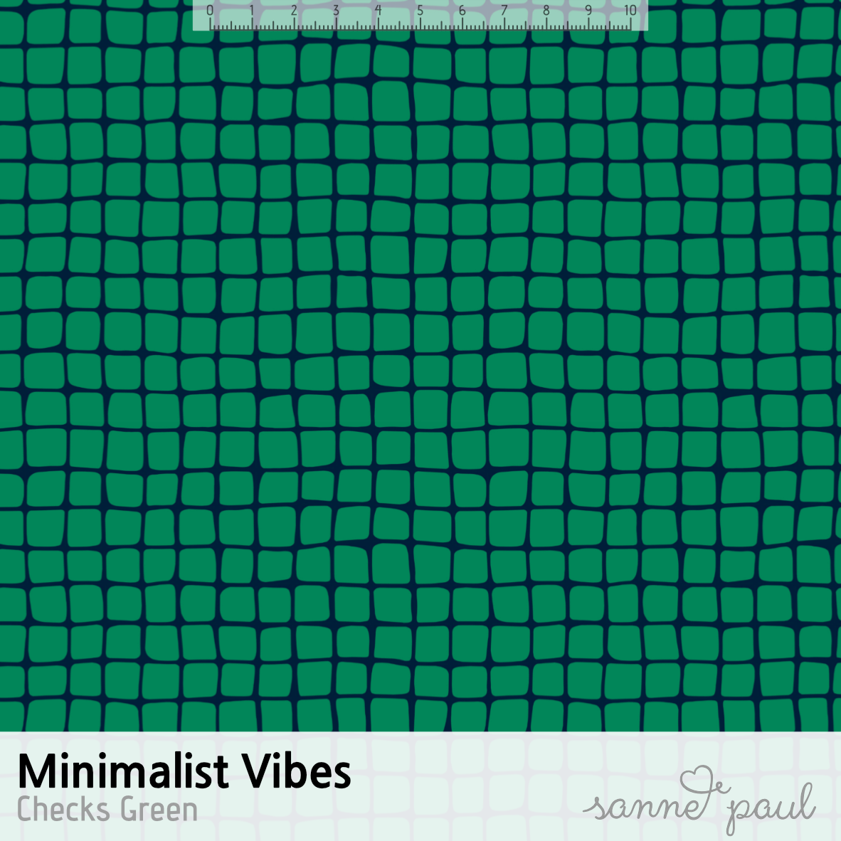 Bio Stoff - Minimalist Vibes Checks Green von Sanne Paul in grün
