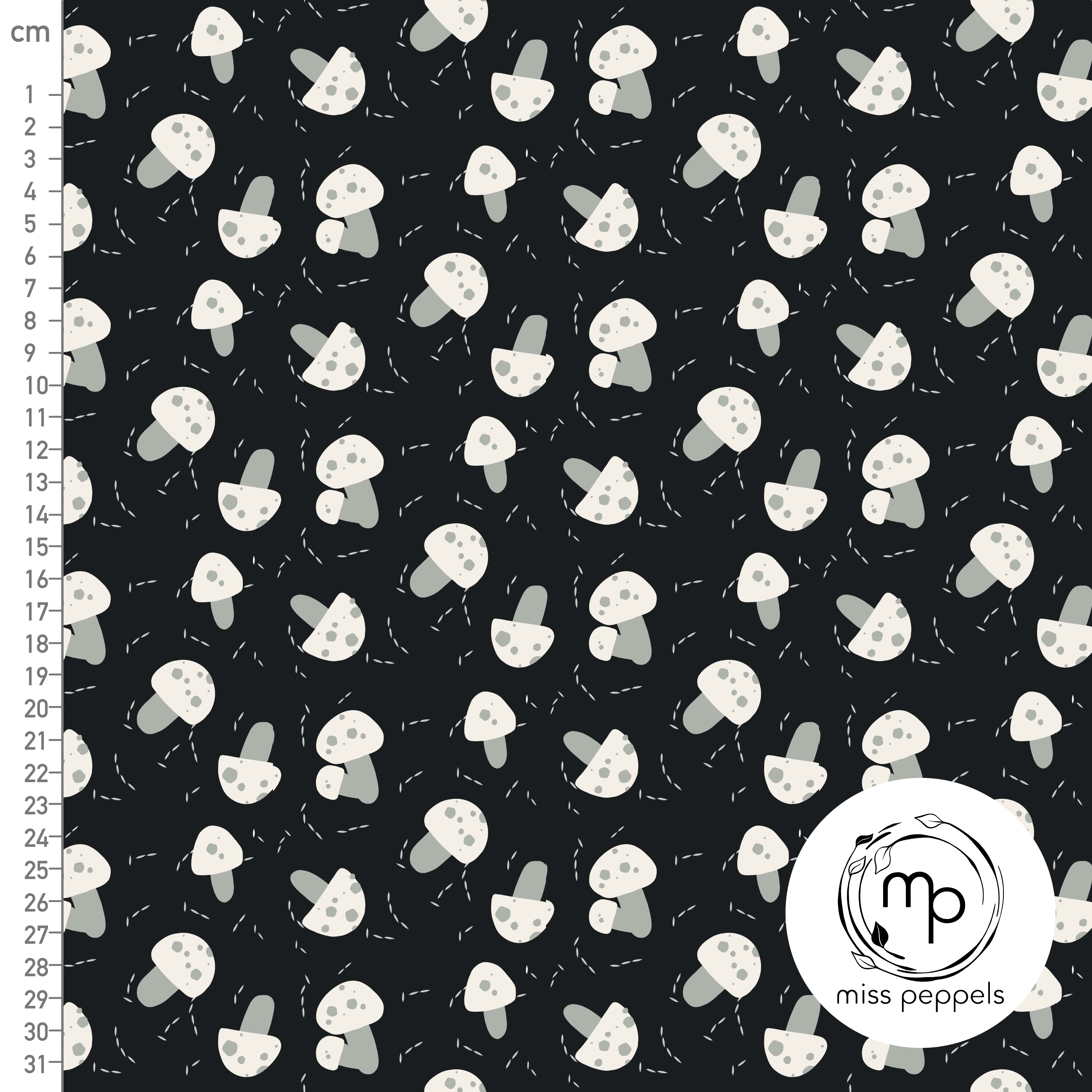 Bio Fabric - Mushrooms Blue by misspeppels in blue