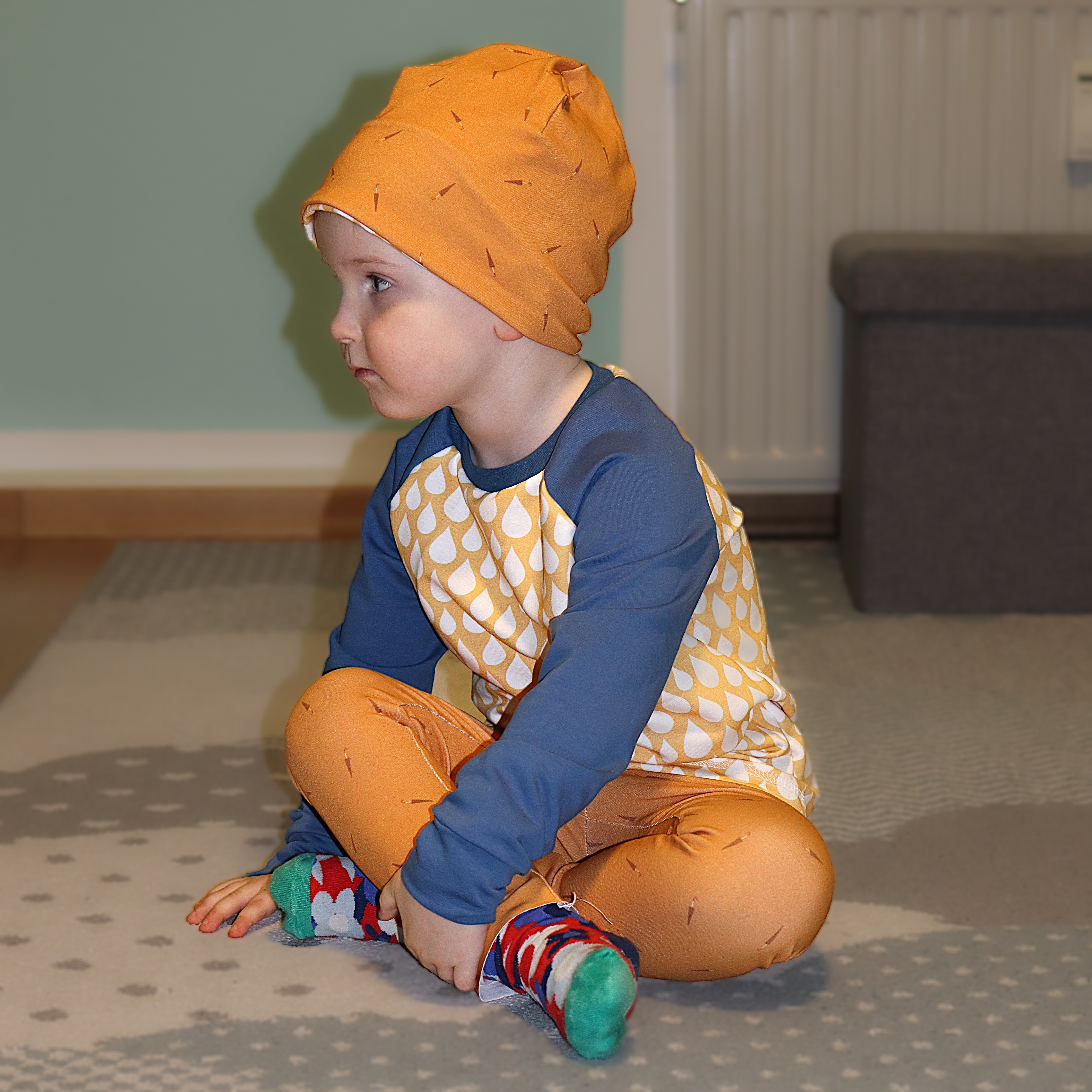  Bio Stoff - Wassertropfen mintgrün