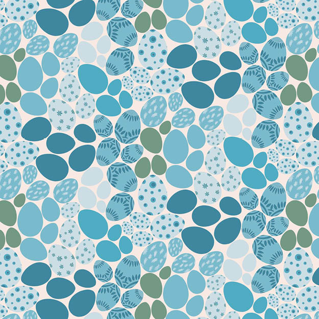 Bio Stoff - Eier Allover blau - misspeppels