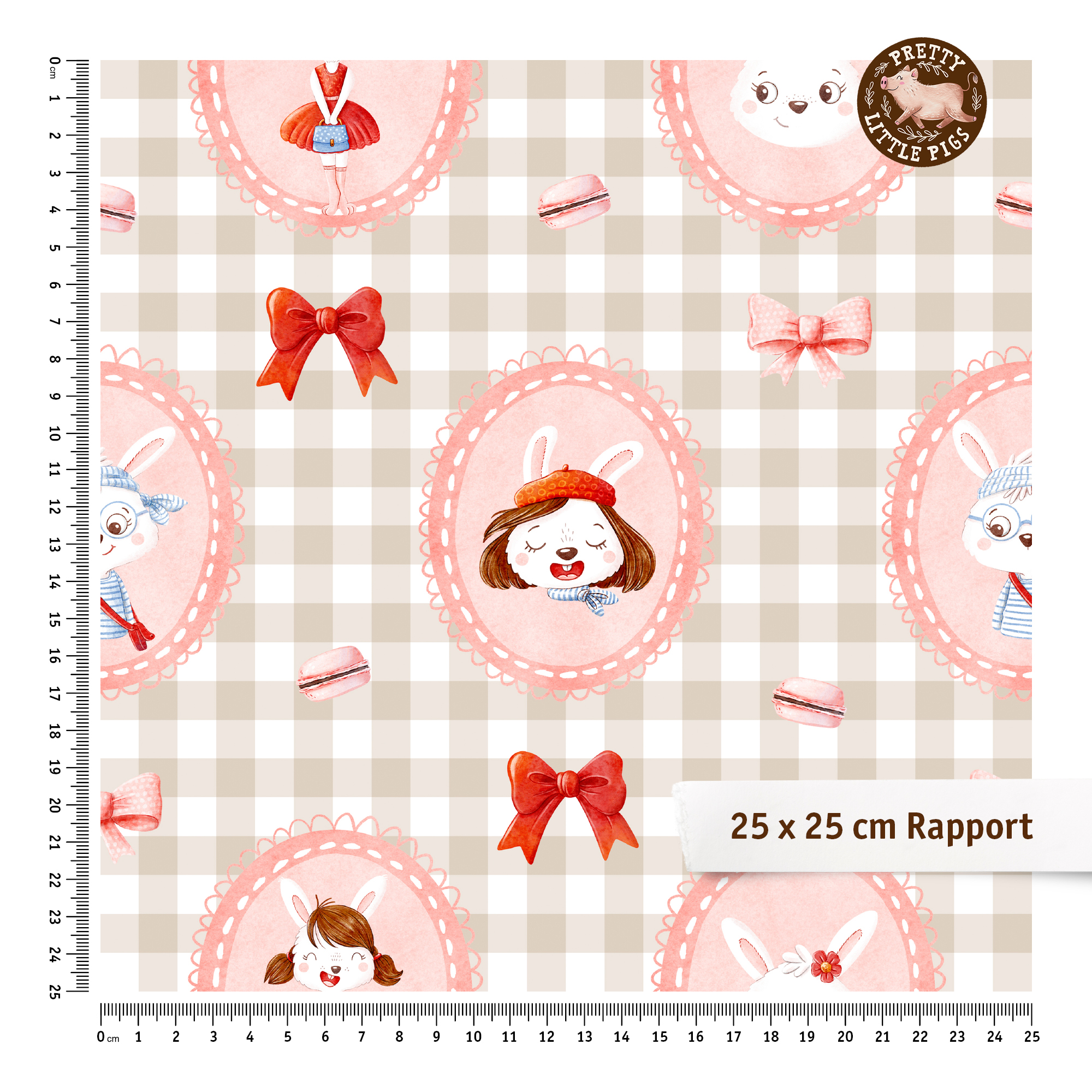 Organic Fabric  - Süße Abenteuer Vignette beige