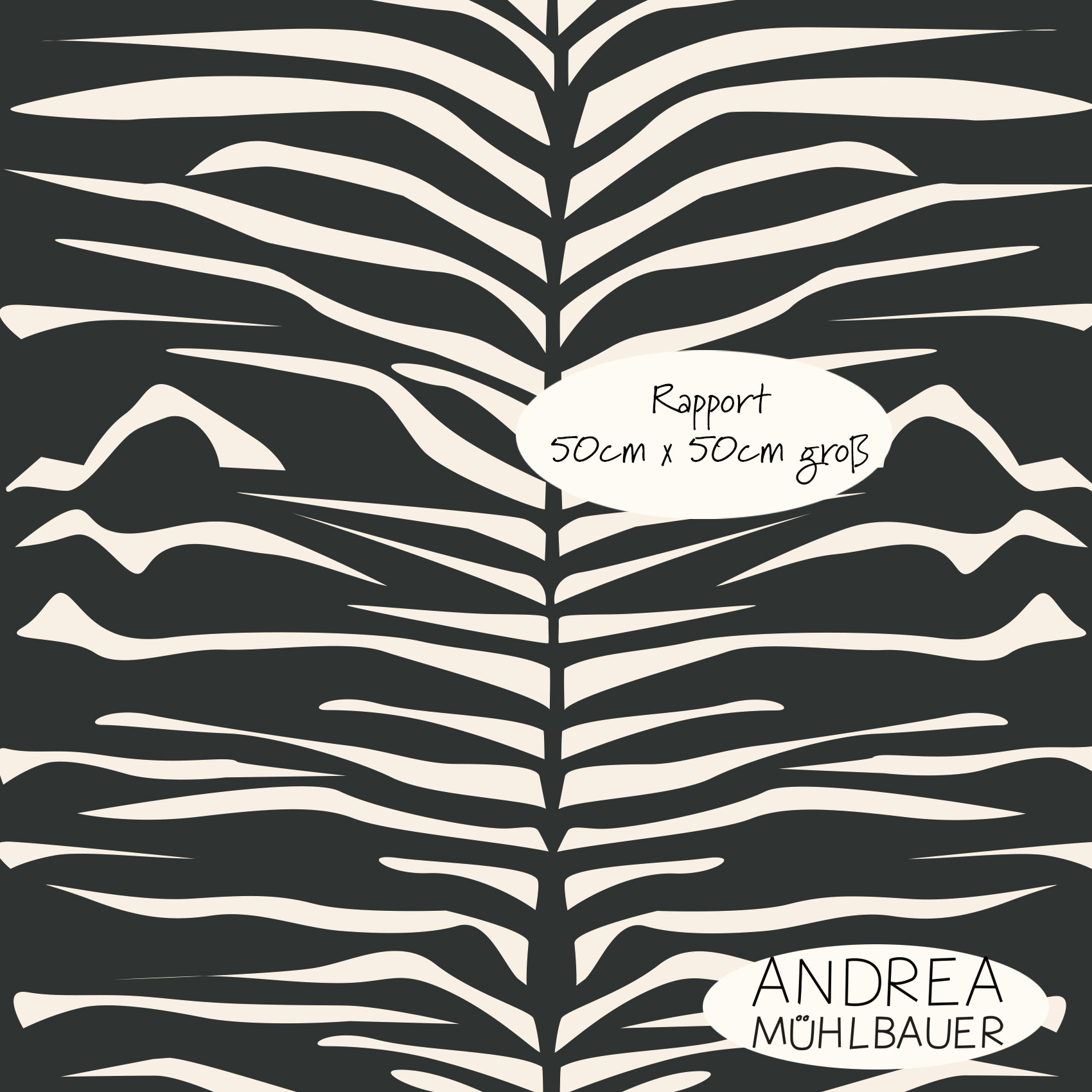 Bio Stoff - Tigerprint Anthrazit von Andrea Muehlbauer in schwarz Bio Stoff - Tigerprint Anthrazit von Andrea Muehlbauer in schwarz
