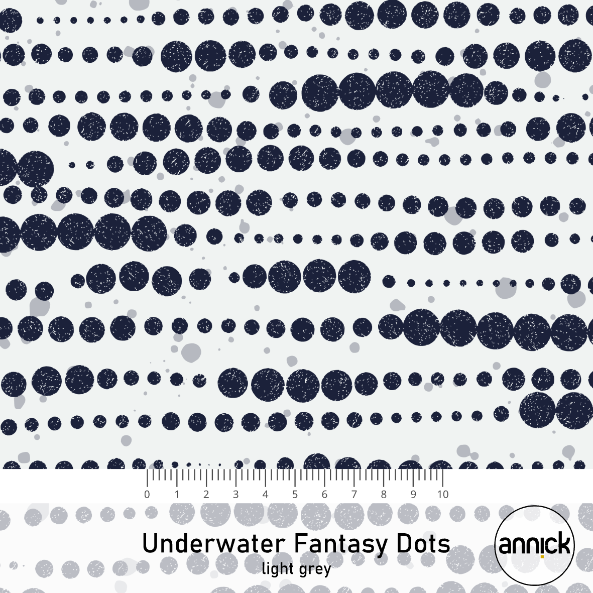 Bio Stoff - Underwater Fantasy Dots Light Grey von Annick in grau
