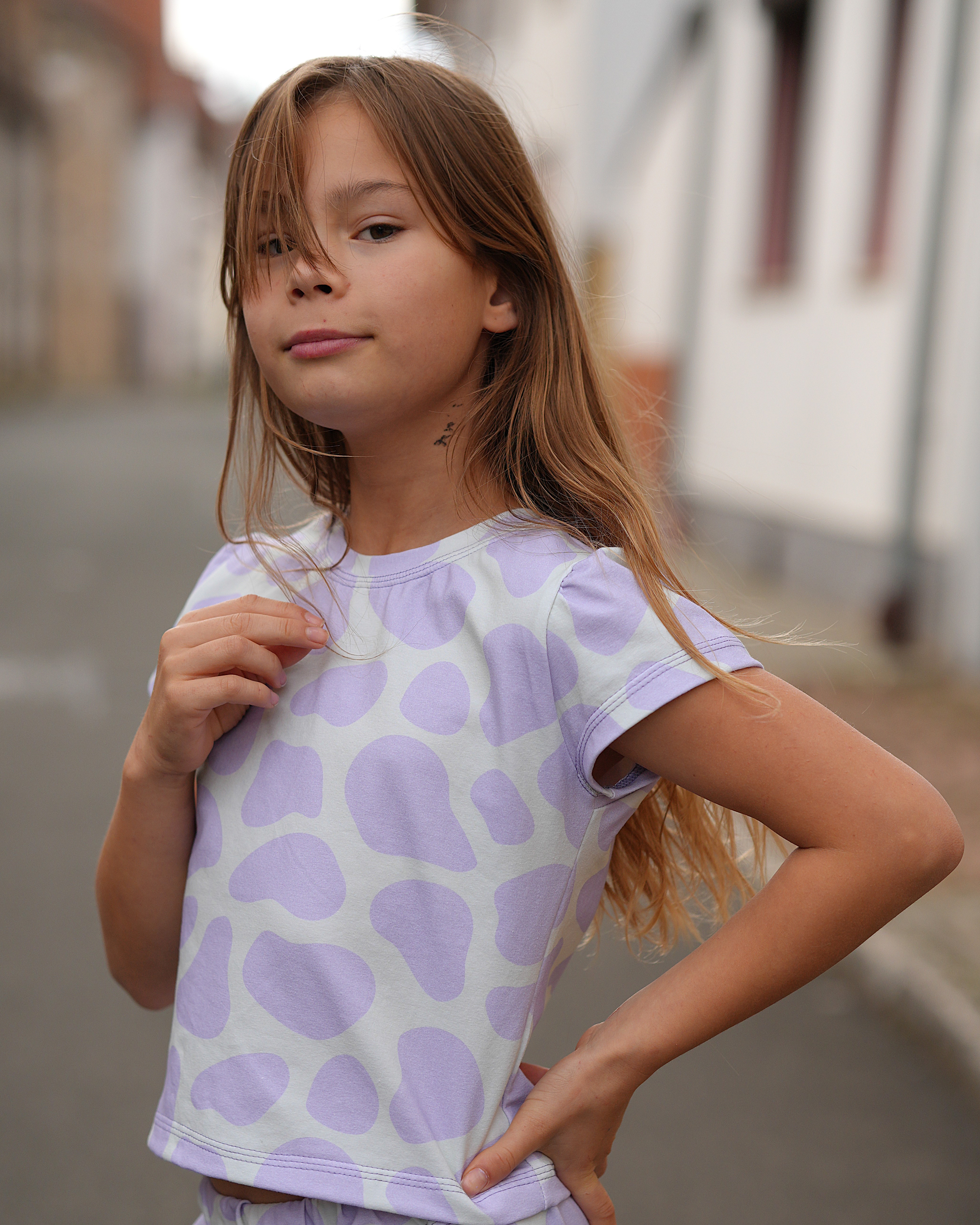 Organic fabric - Kuhflecken purple