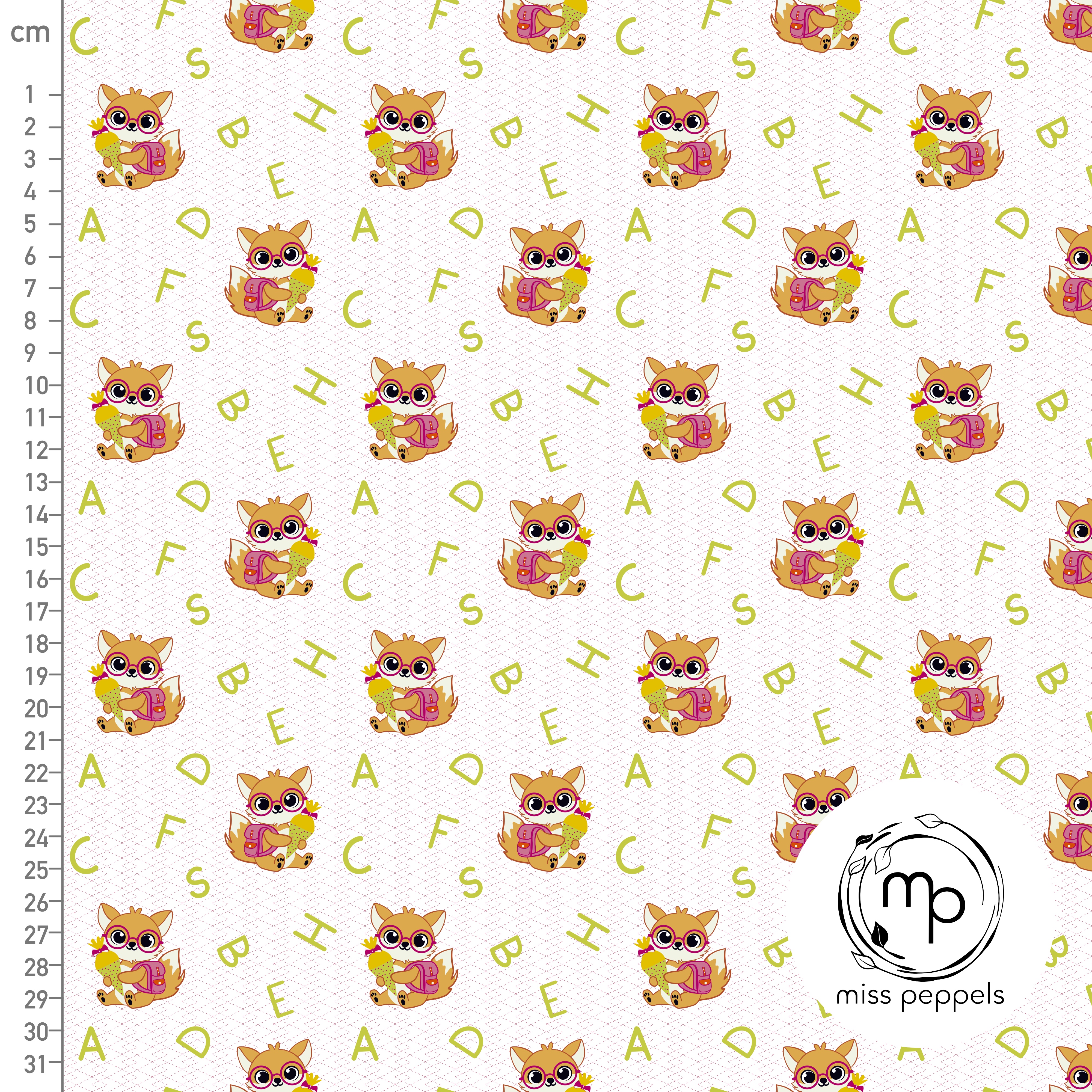 Bio Stoff - Buchstaben Fuchs von misspeppels in grün