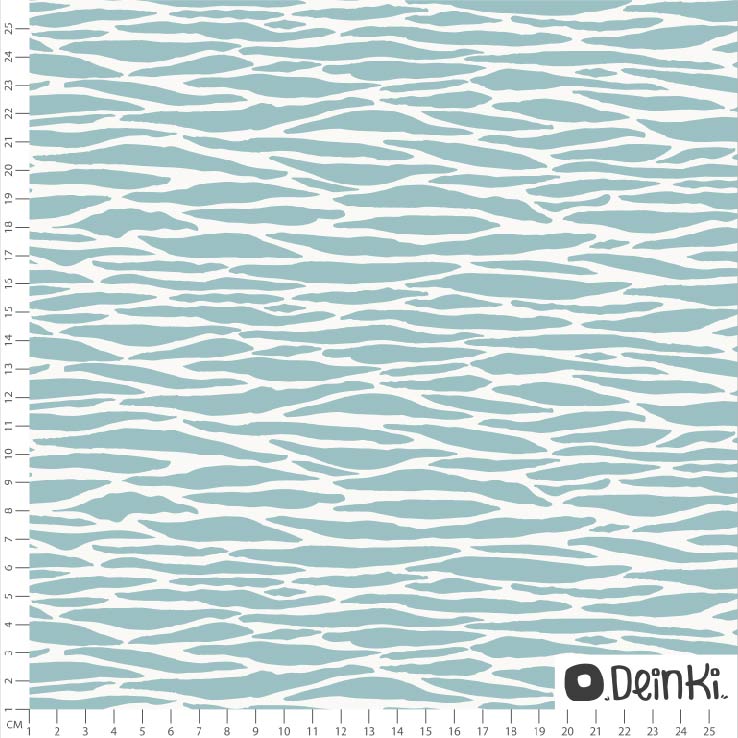 Bio Stoff  -  Zebrastreifen  - Deinki, blau, Tierfellmuster