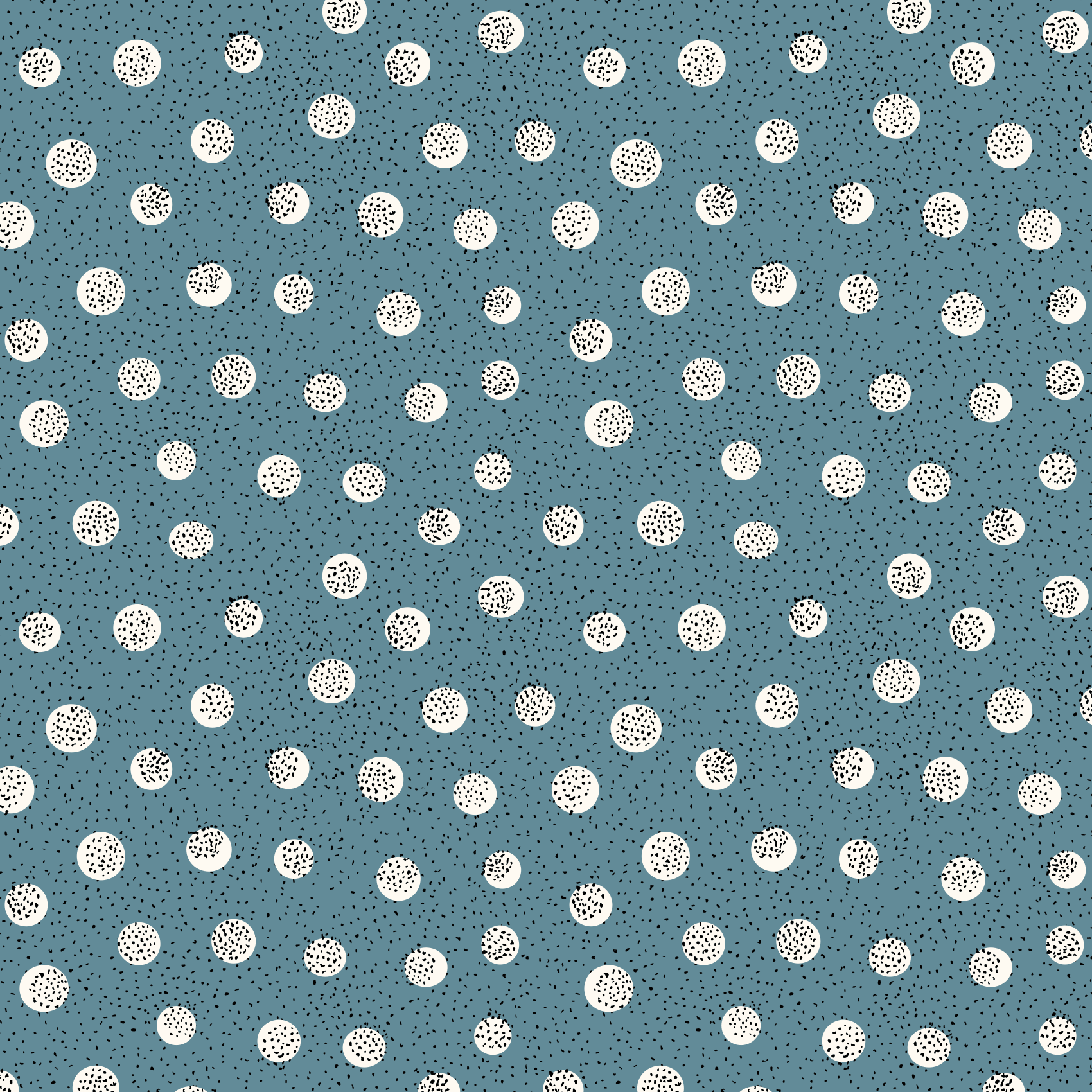 Bio Stoff  -  Tausend Tupfen blau