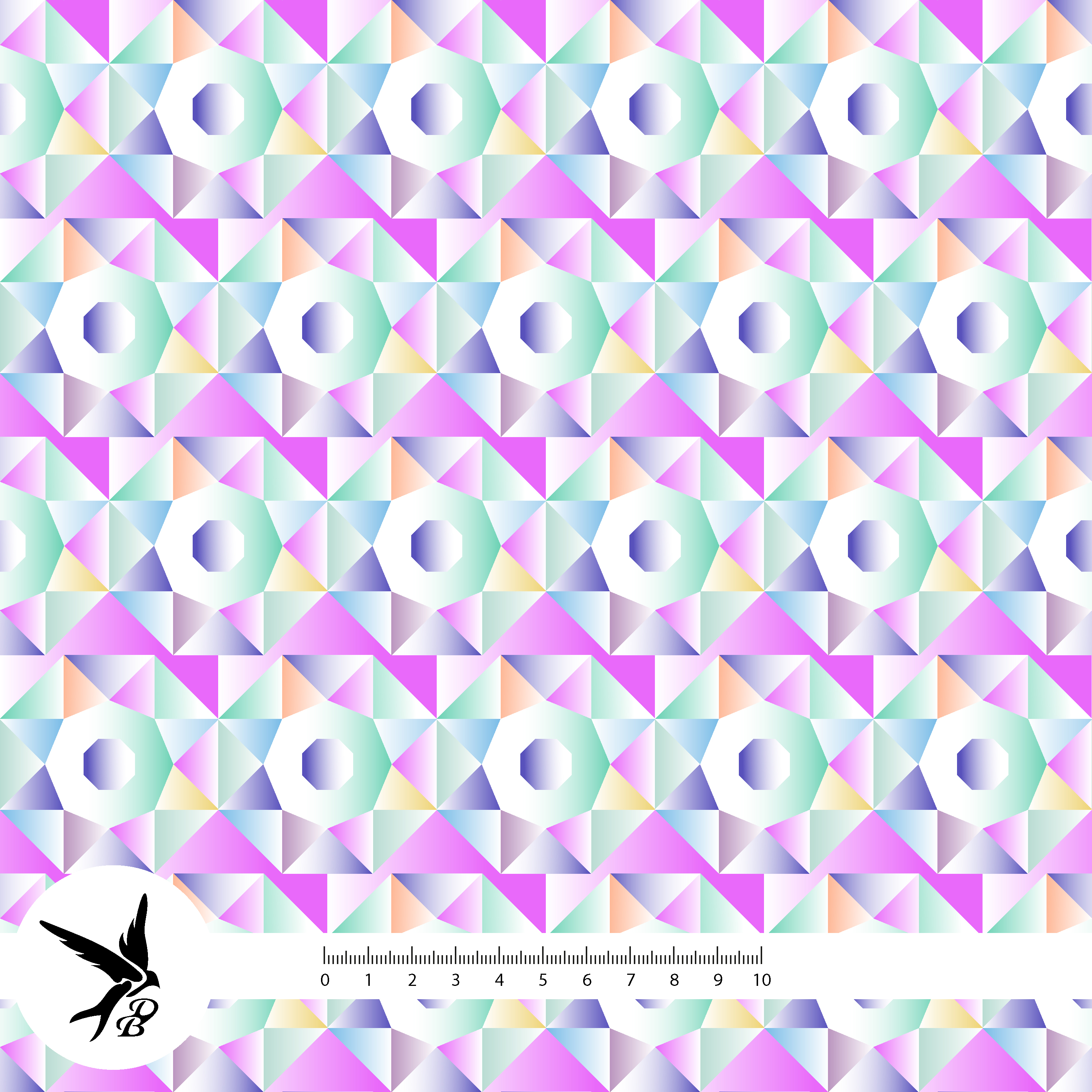 Bio Summersweat Stoff  - Prism Glow Pink - DanielaBonn, bunt, Geometrische Muster Breite 150 cm