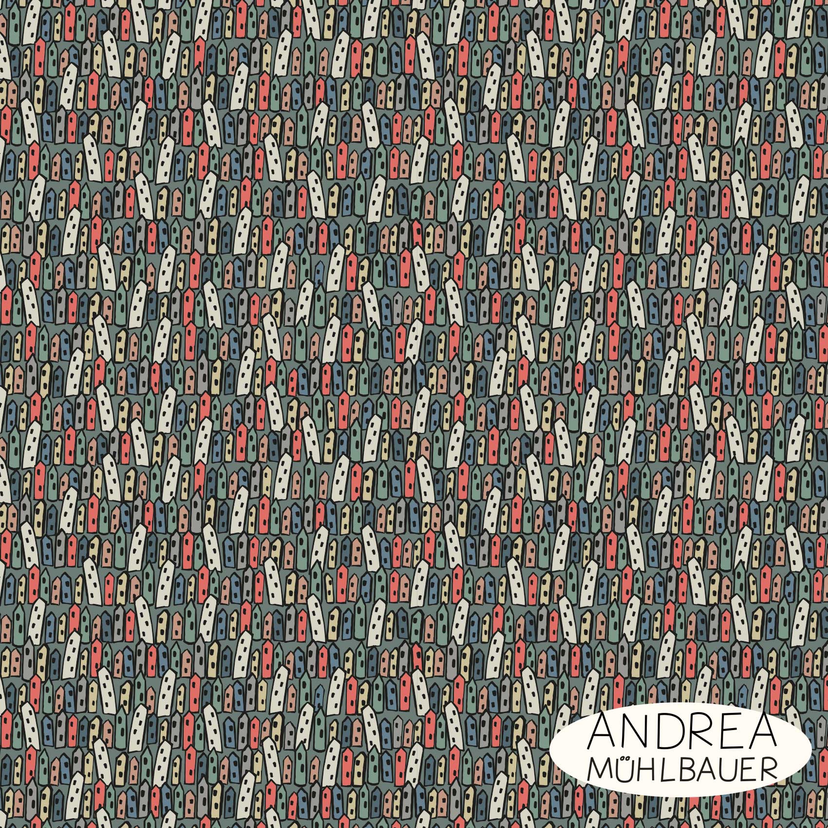 Bio Stoff  -  Back in the City Small  - AndreaMuehlbauer, Abstrakt, bunt