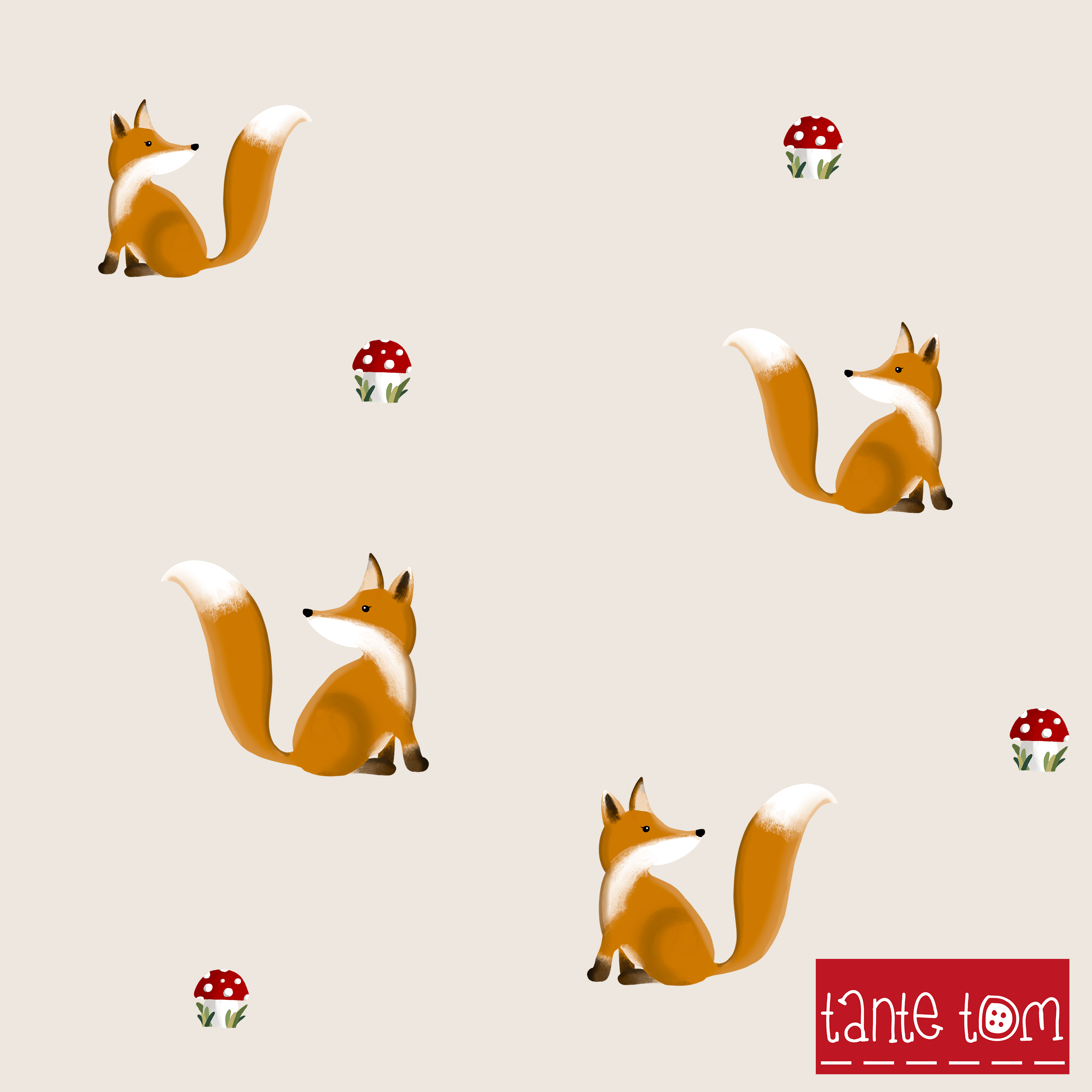 Bio Fabric - Autumn Fox Beige by Tante Tom in beige