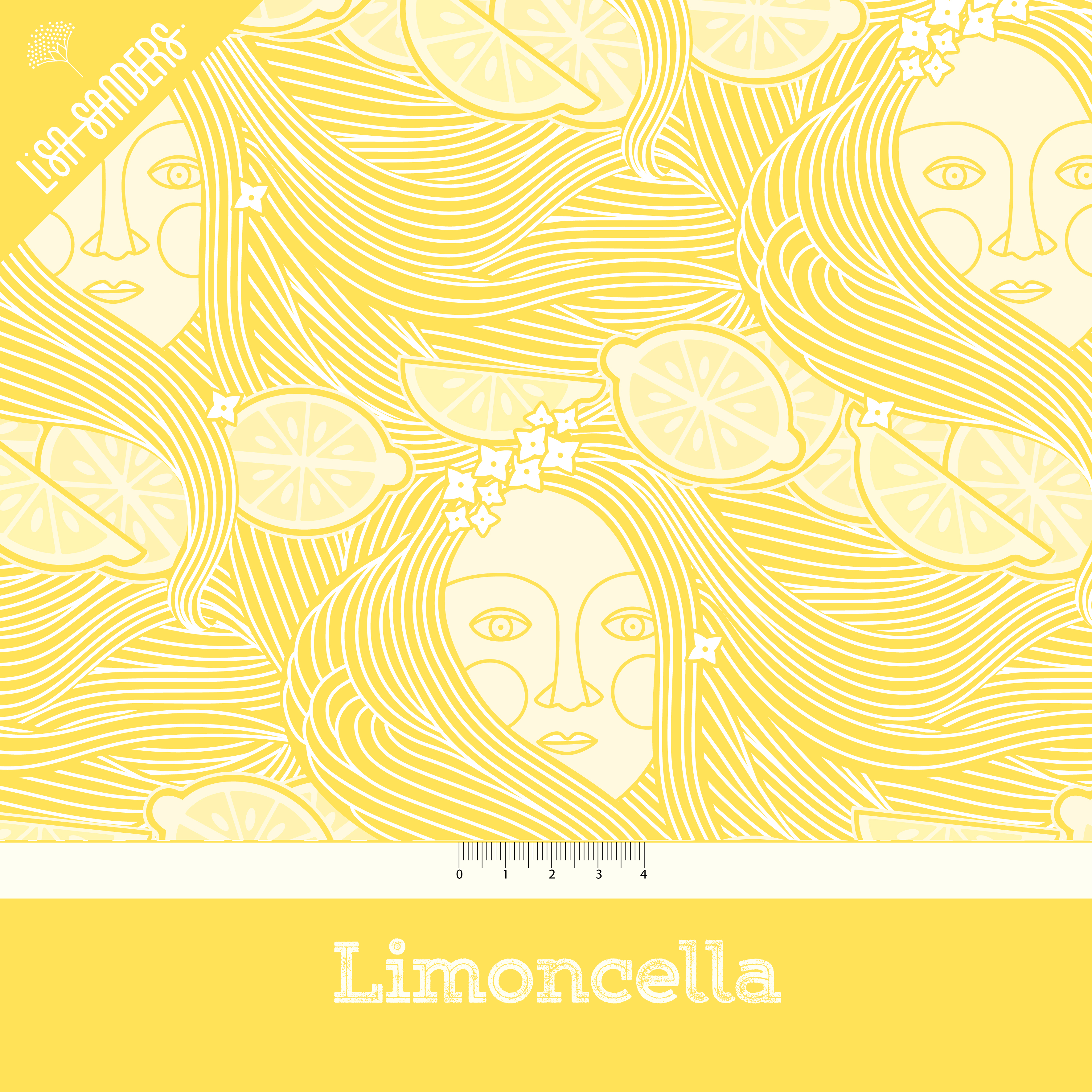 Organic Fabric - Limoncella by Lisa Sanders in yellow