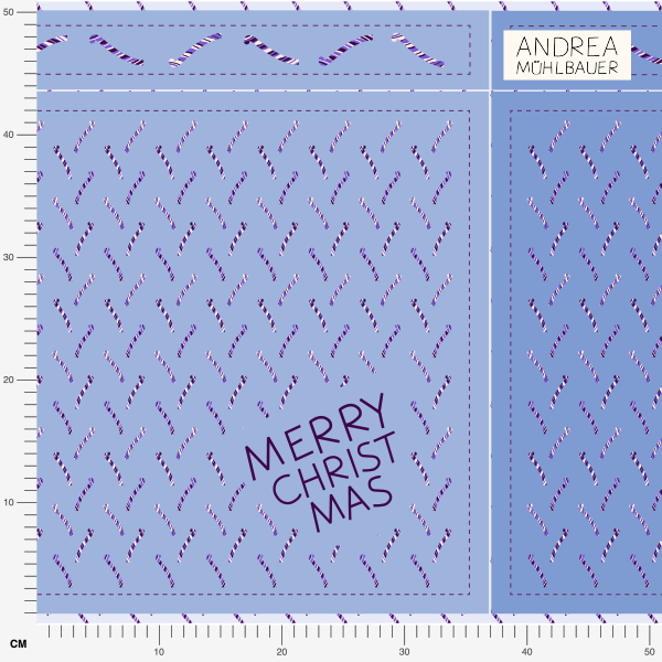 Bio Stoff  - Zuckerstangen Geschenketaschen groß, blau - Andrea Mühlbauer