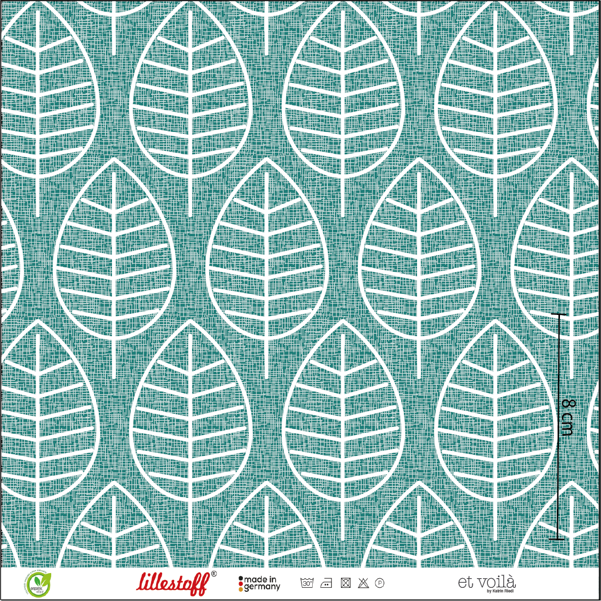 Herbstblatt, petrol, Webware Herbstblatt, petrol, Webware