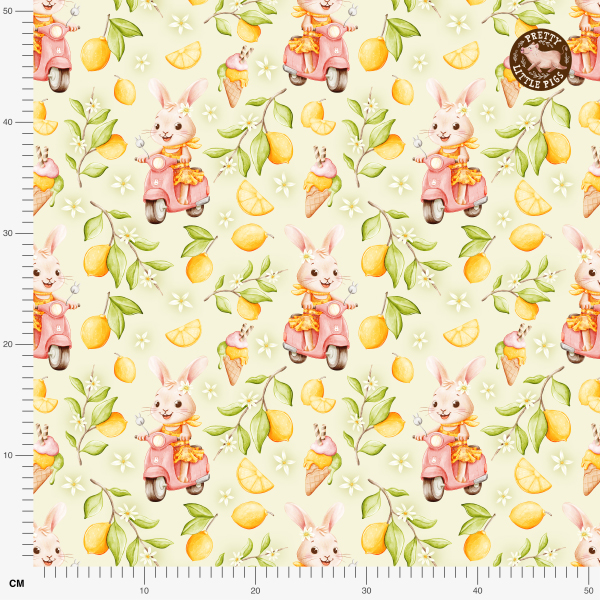 Organic fabric  -  Sommertage in Italien Roller Hase Sorbet