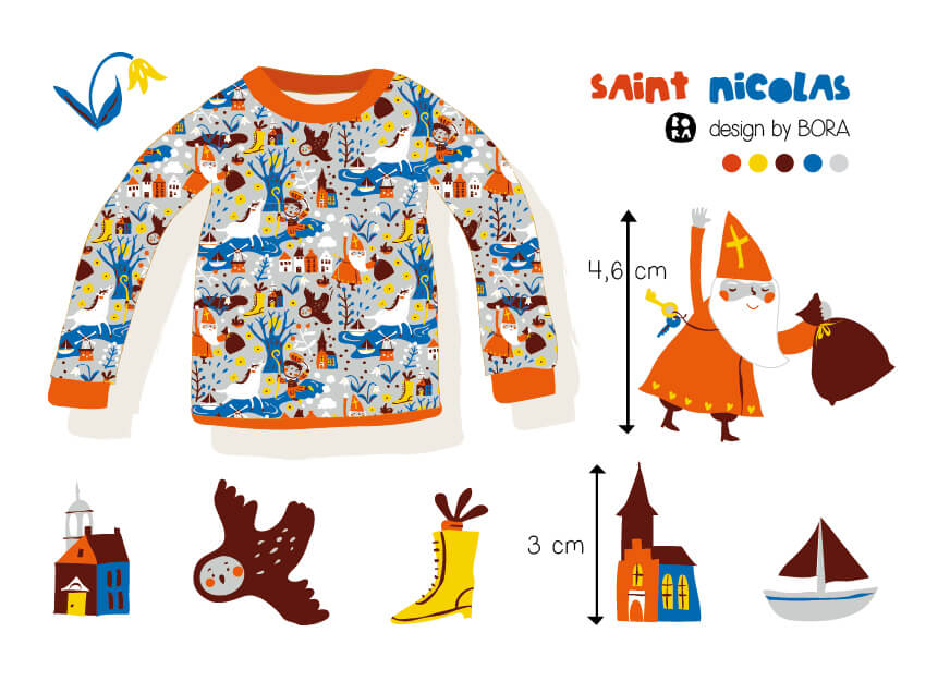 Scuba Stoff  -  Saint Nicolas  - Bora, Tiere, grau, Breite 150 cm