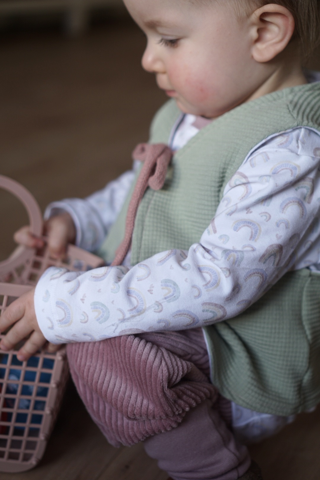 Organic fabric  - Regenbogenliebe white, mini