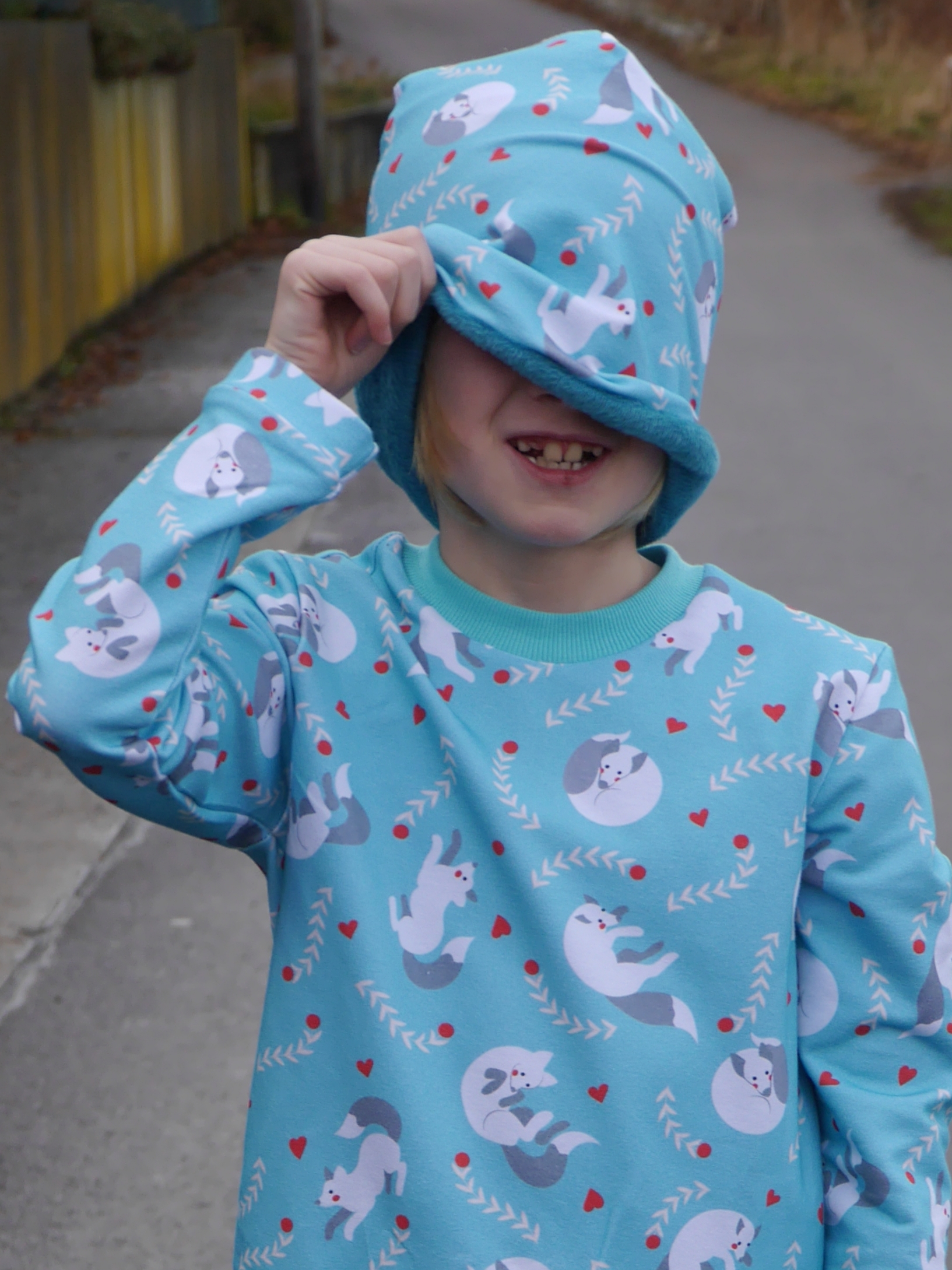 Bio Stoff - Schnee Fuchs blau