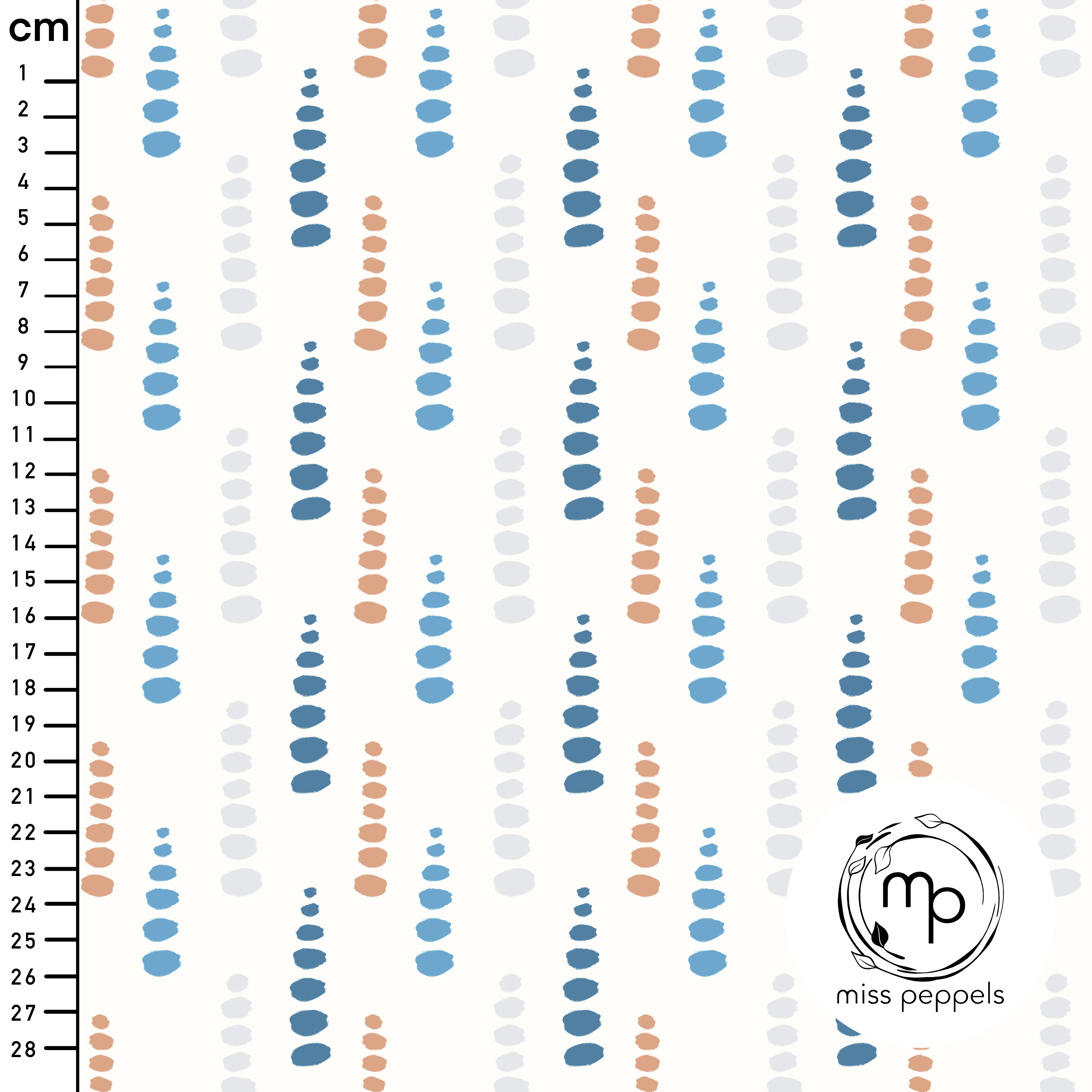 Bio Stoff  - Punkteregen blau