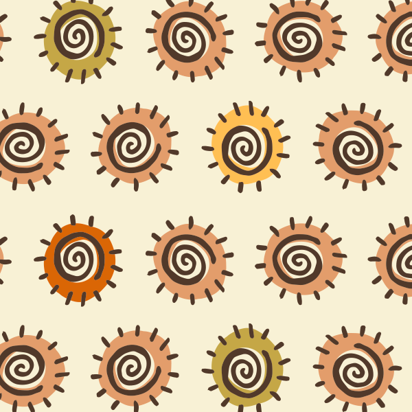 Bio Stoff  -  Blütenkreisel beige