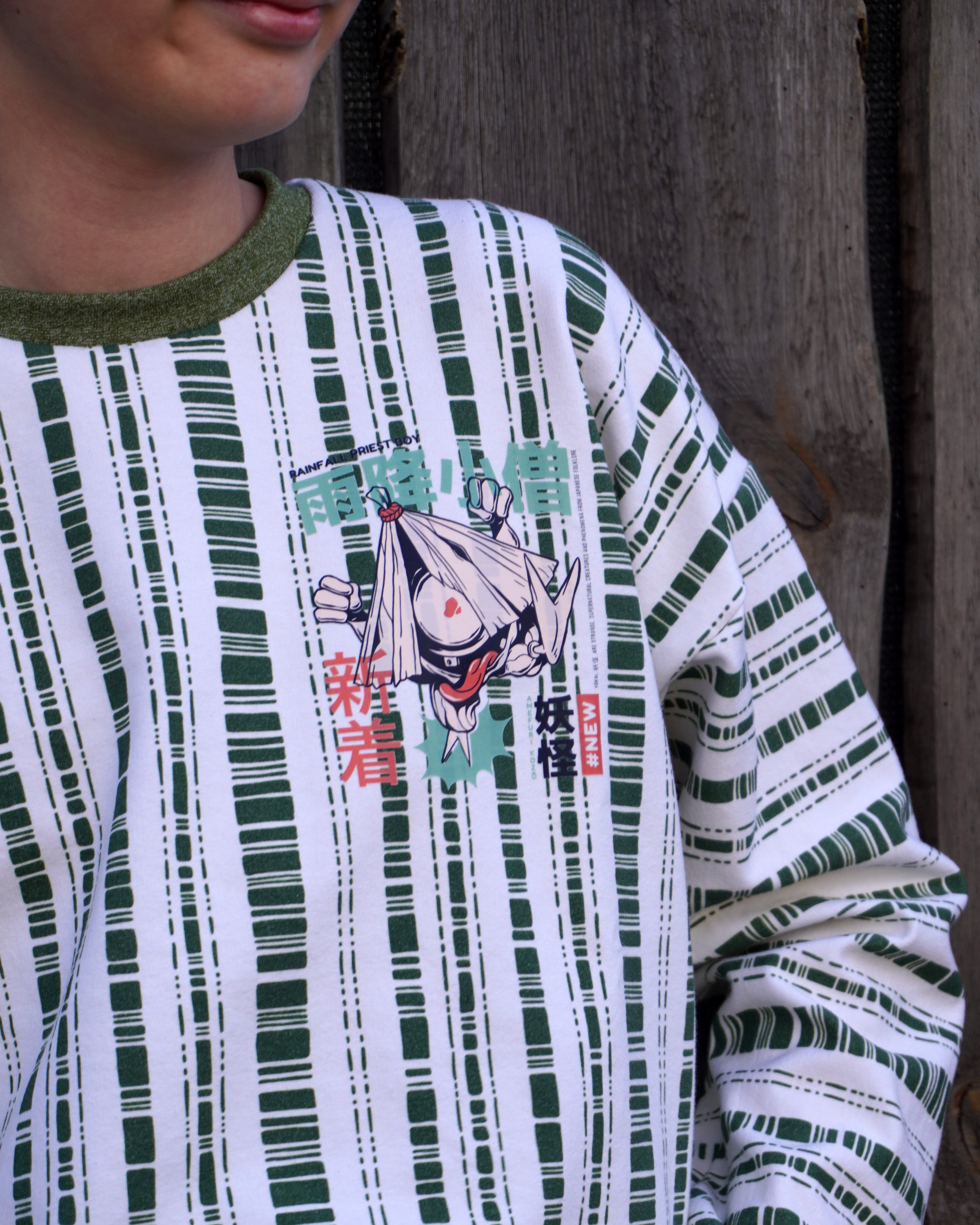 Bio Stoff  - Neo Tropica Boho Streifen grün