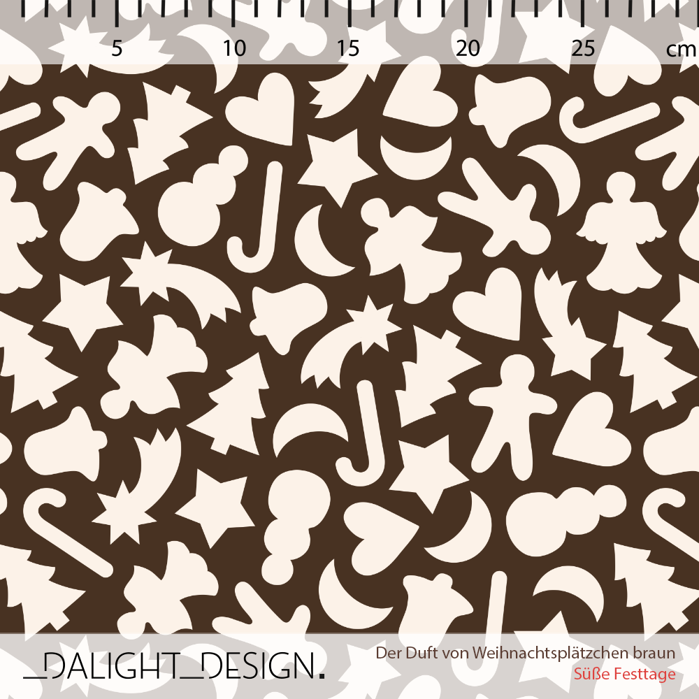 Bio Stoff - Der Duft von Weihnachtsplätzchen braun 