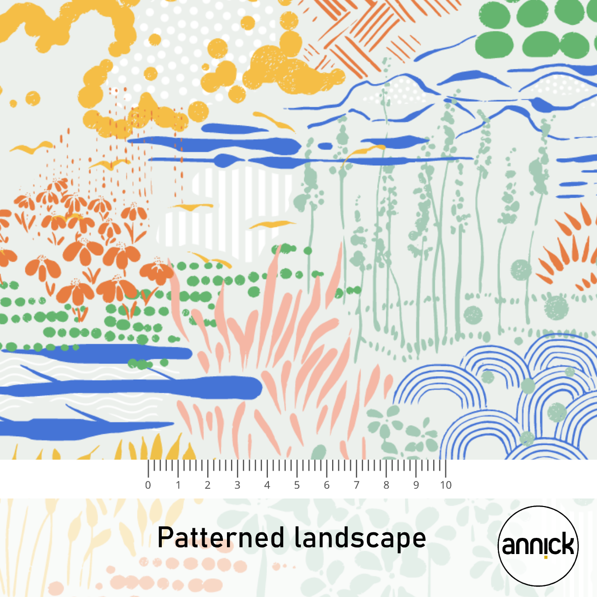 Bio Webware Stoff - Patterned Landscape - Annick, Natur, Bäume & Palmen, bunt, 100% Bio-Baumwolle Bio Webware Stoff - Patterned Landscape - Annick, Natur, Bäume & Palmen, bunt, 100% Bio-Baumwolle