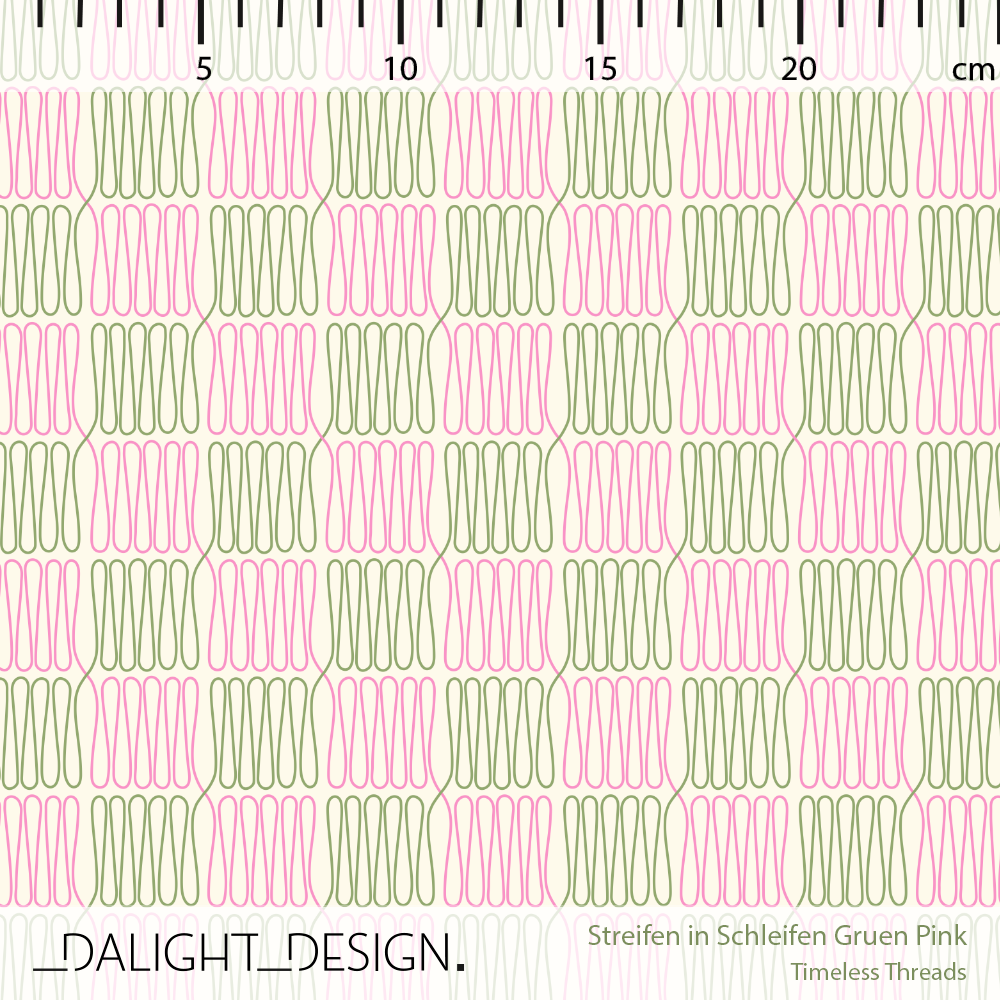 Bio Stoff - Streifen In Schleifen Gruen Pink von Dalight Design in grün pink