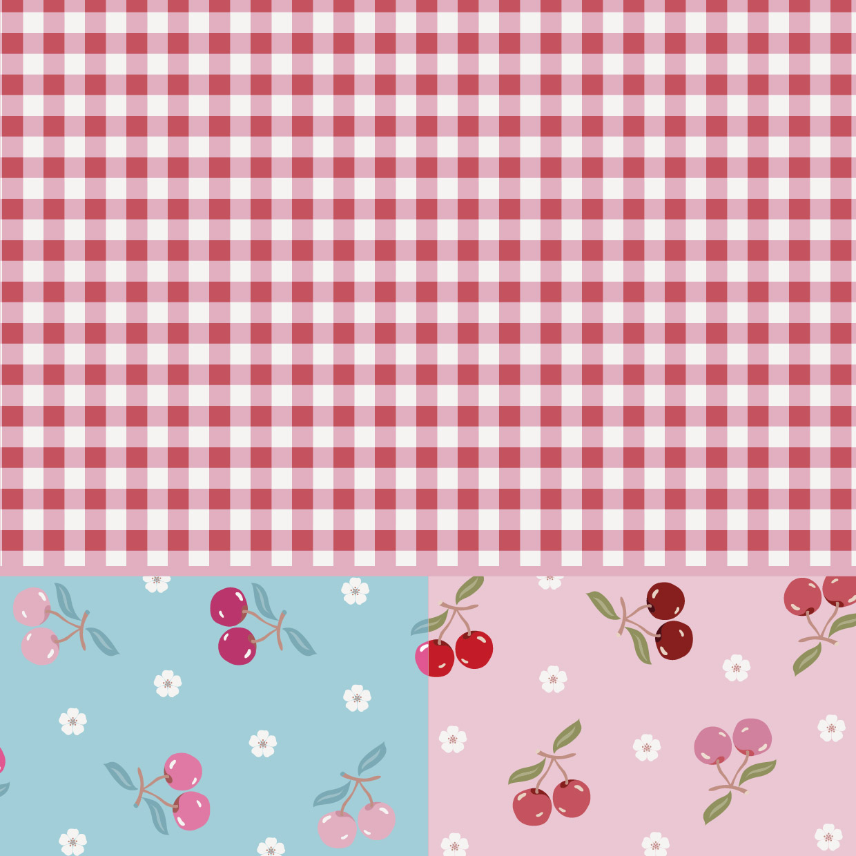 Organic Fabric - Cherry Picnic Check Red by Evi Roider in red Organic Fabric - Cherry Picnic Check Red by Evi Roider in red