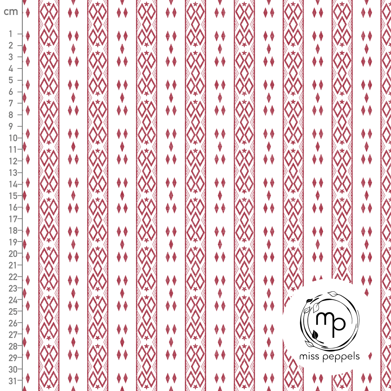 Bio Stoff - Weihnachtsstreifen rot