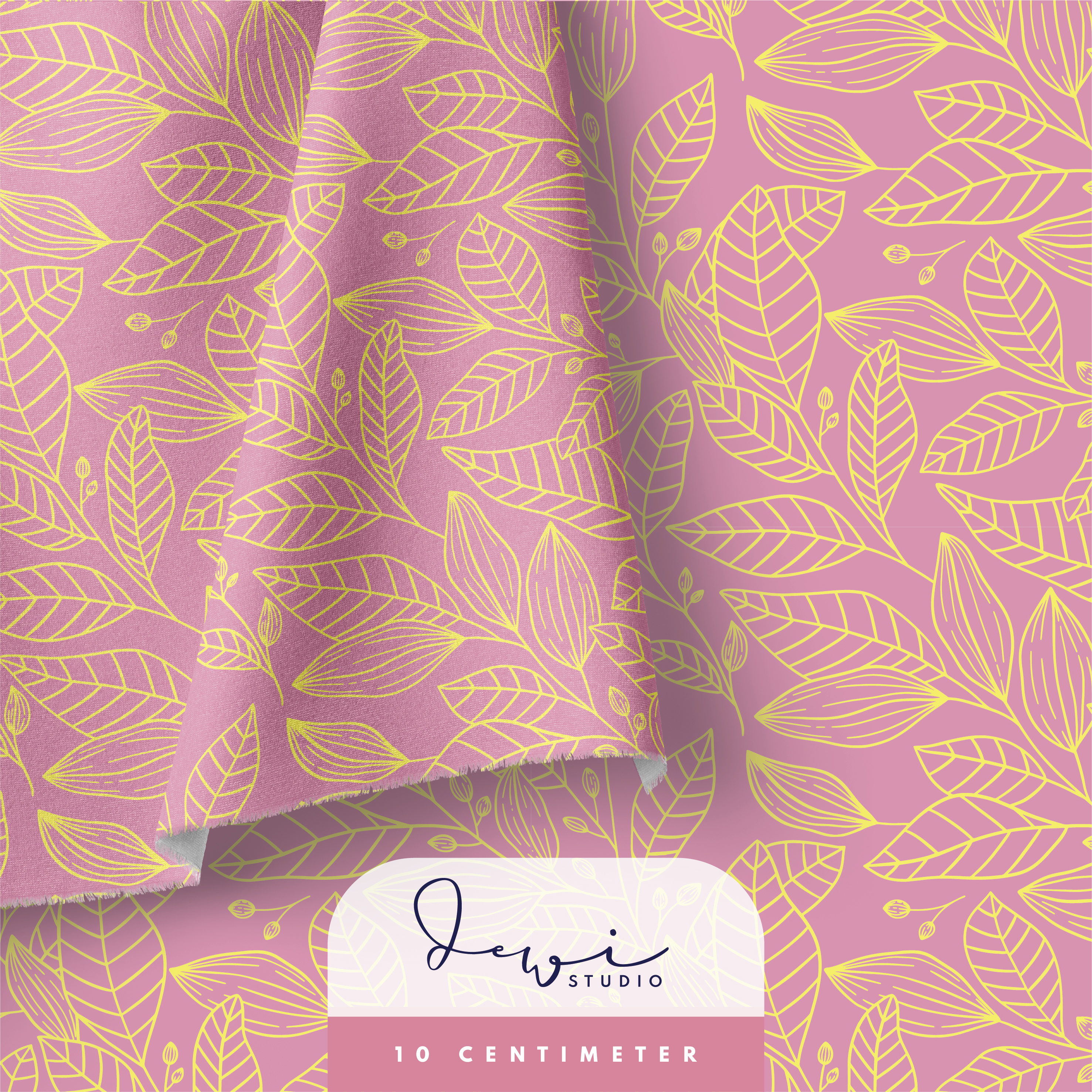 Bio Stoff - Sommerglueck Ranke Rosa Gelb von Dewi Studio in rosa