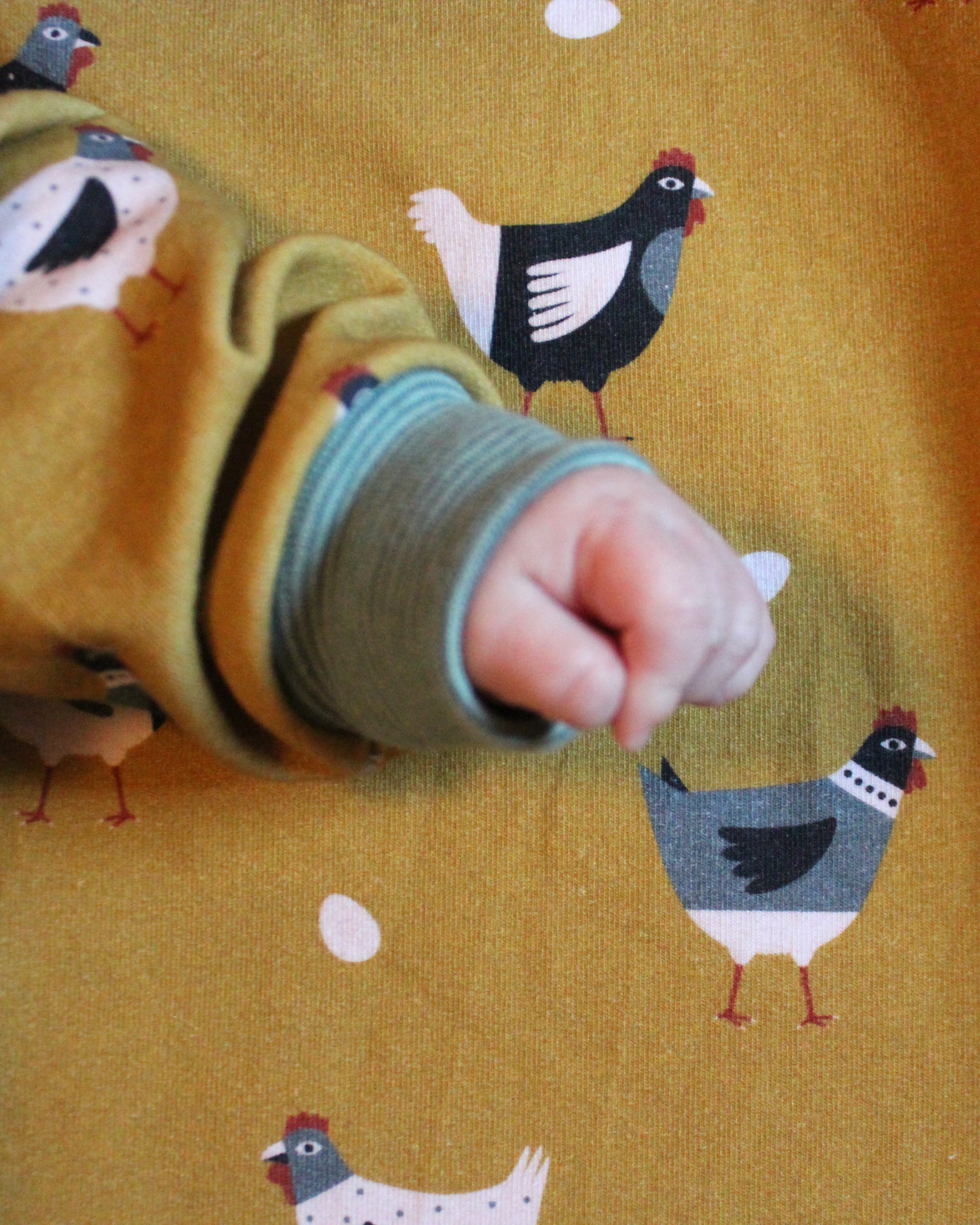 Organic fabric  -  Hühnerhof mustard