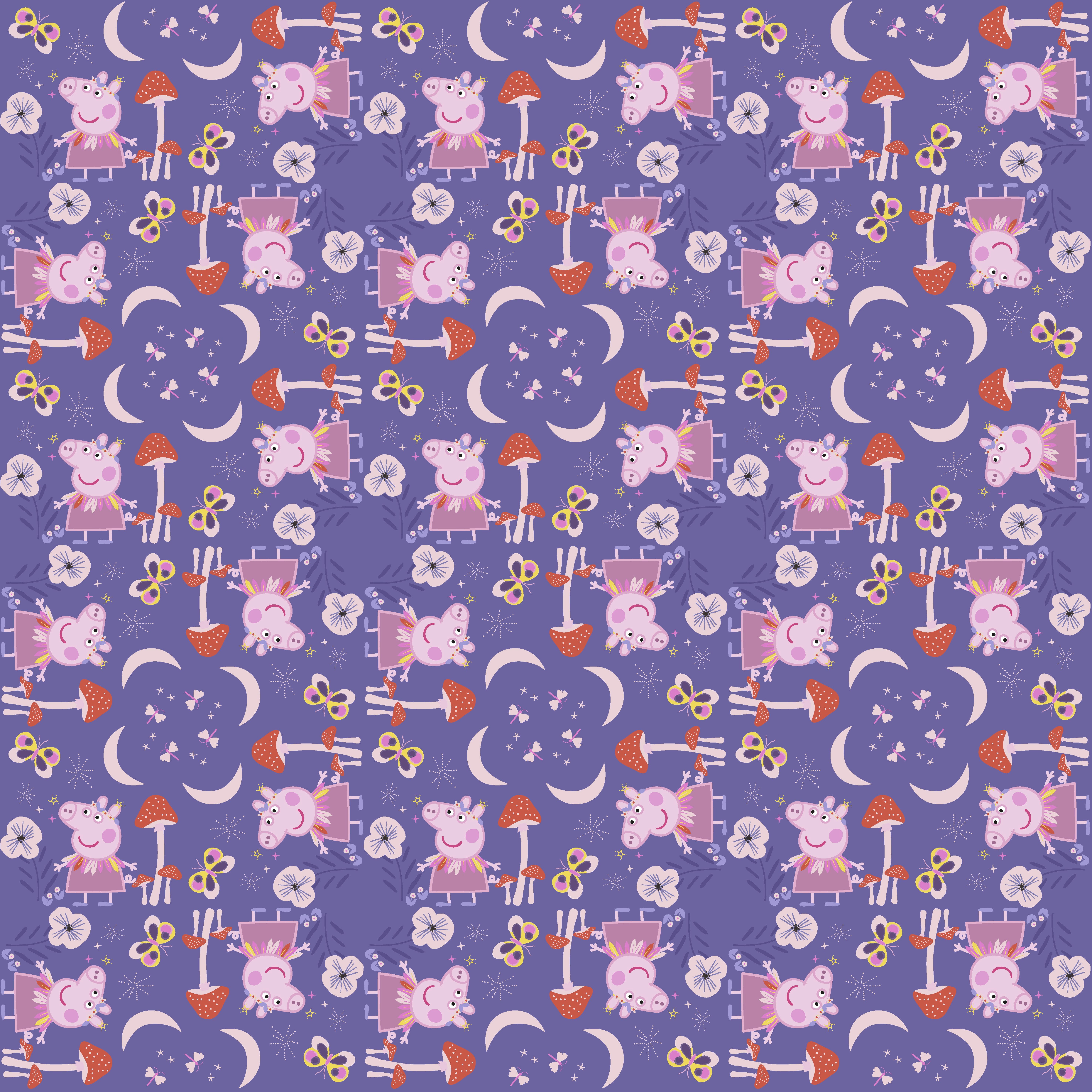 Bio Stoff  -  Peppa Pig Fantastic Land  - PeppaPig, blau, Tiere, Fantasy