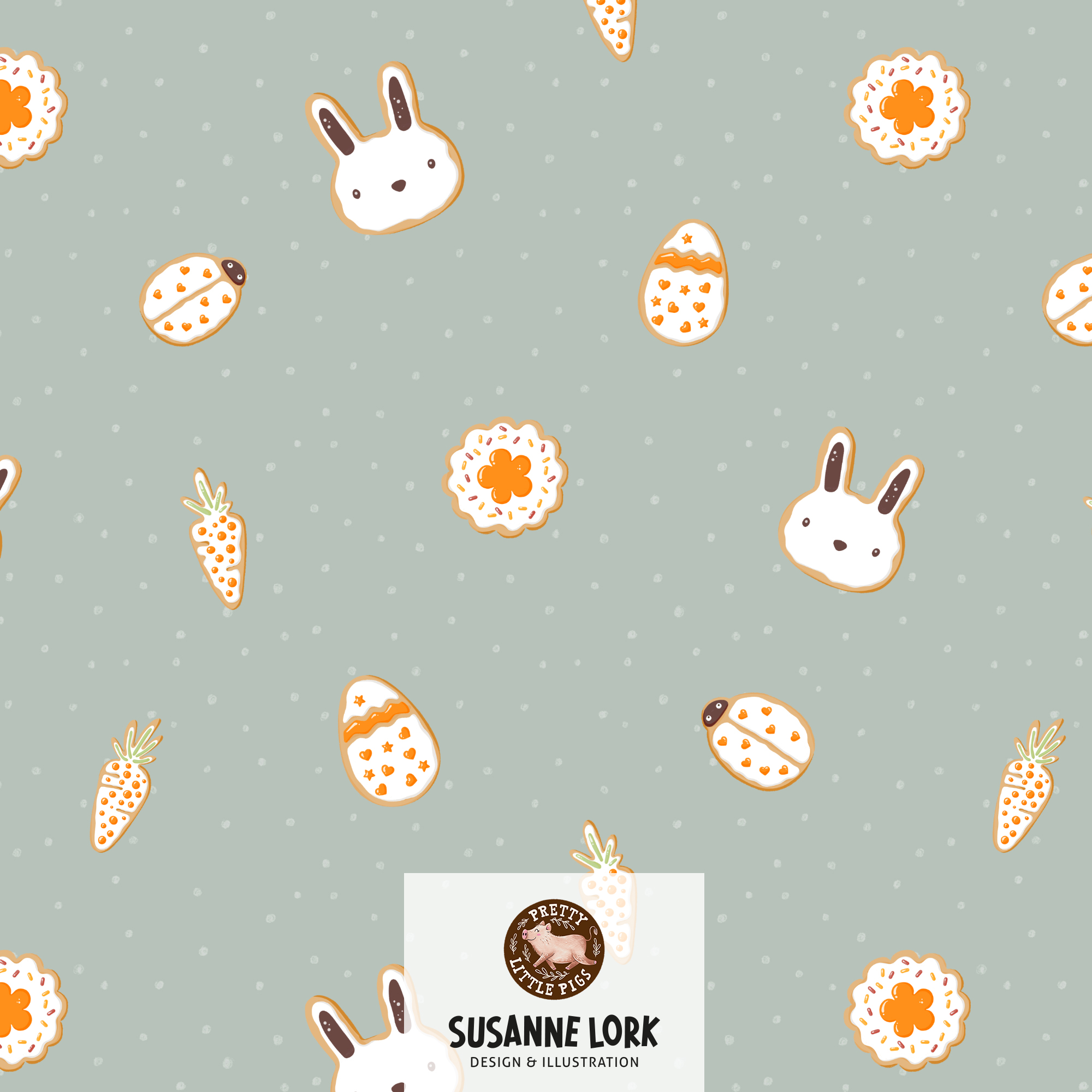Bio Stoff  - Frühlingserwachen Osterkekse Sage - PrettyLittlePigs, mint, Ostern, Essen