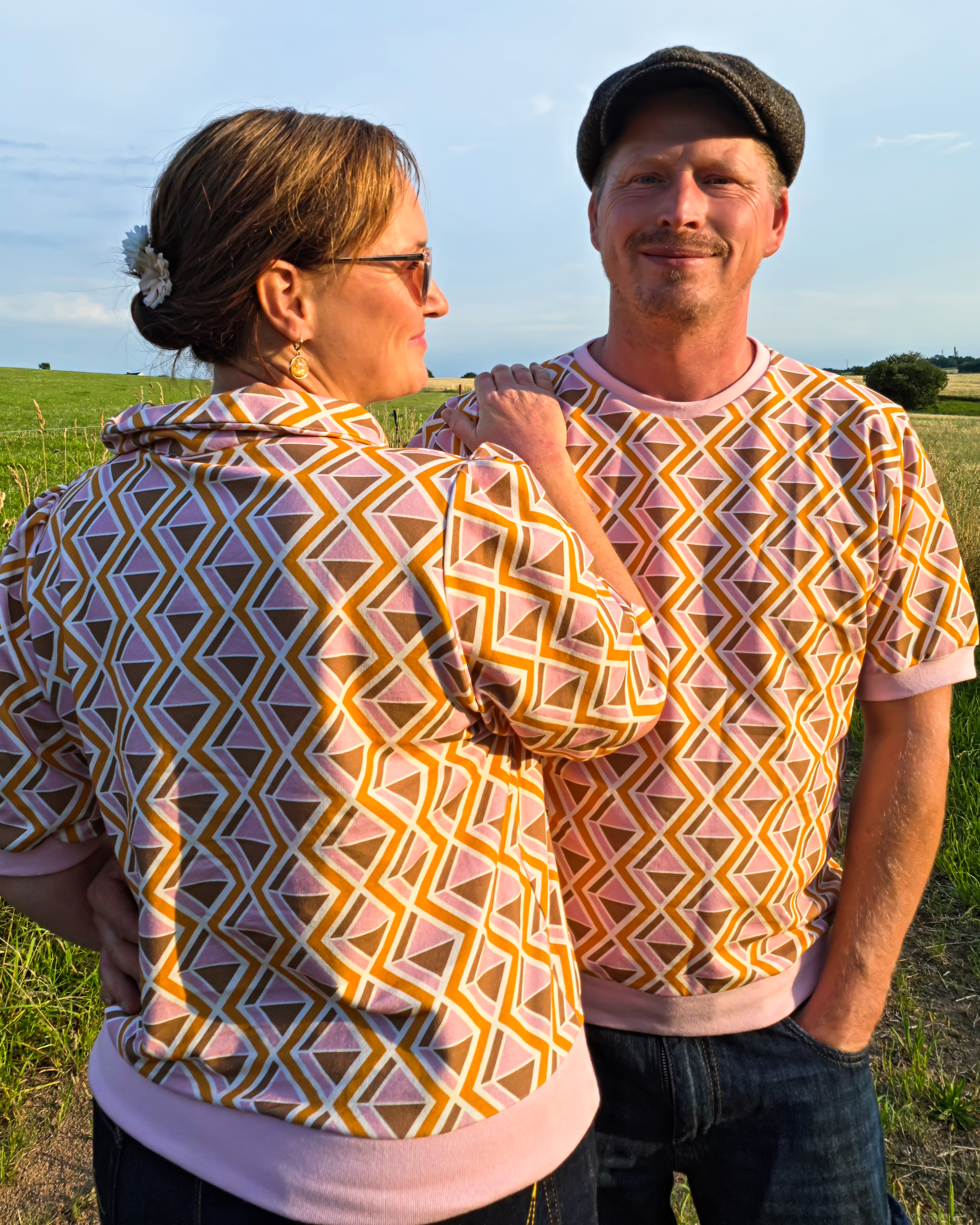 Organic fabric - Geo rosa