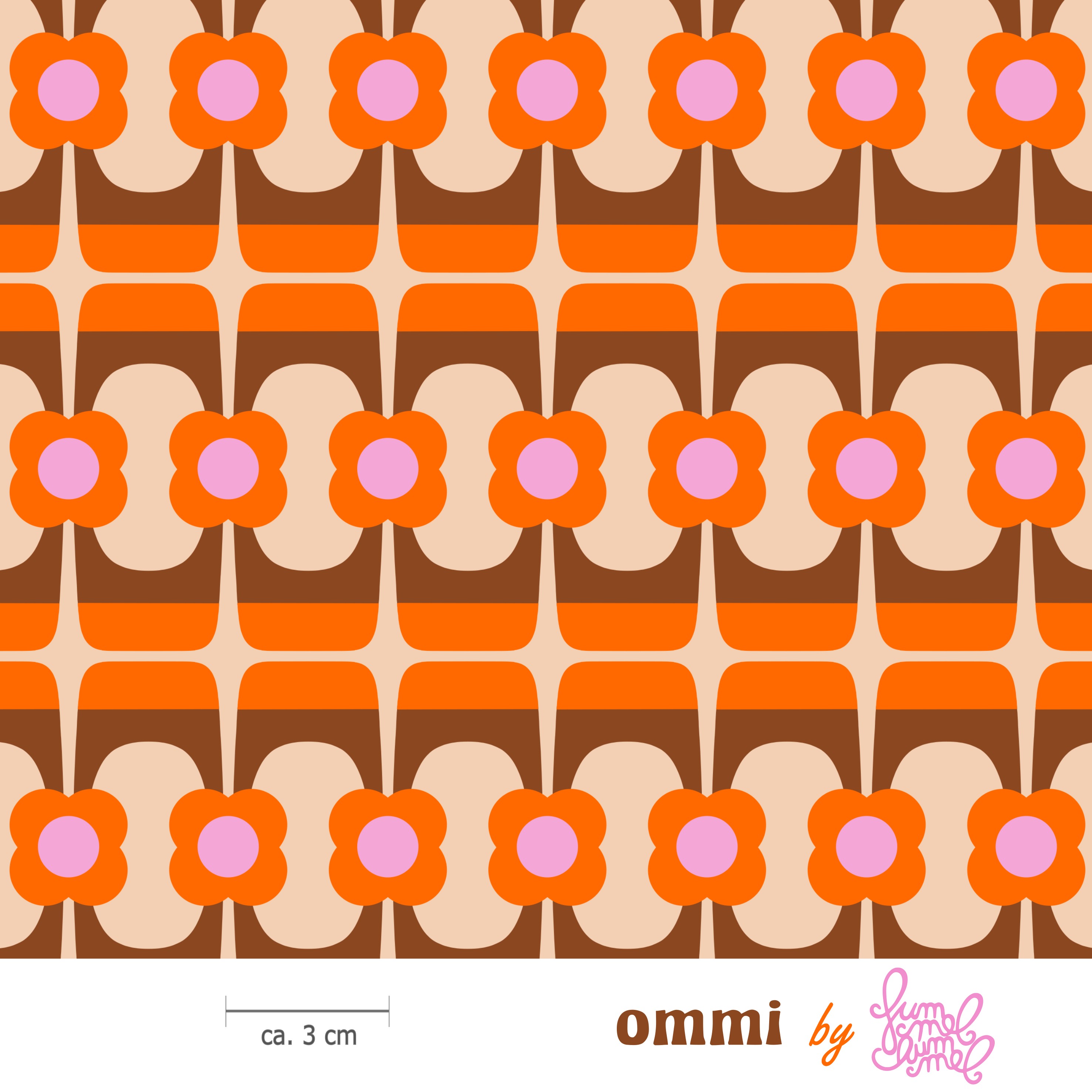 Bio Stoff - Ommi Beige von Fummelhummel in orange