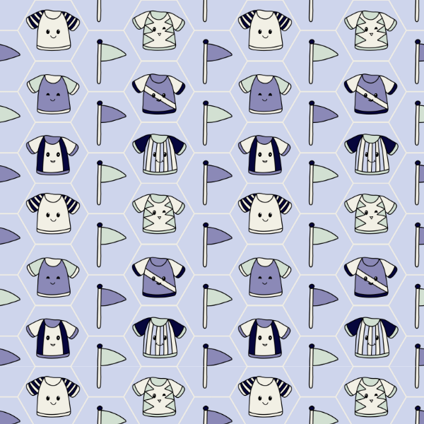 Bio Stoff - Cute Trikots blau
