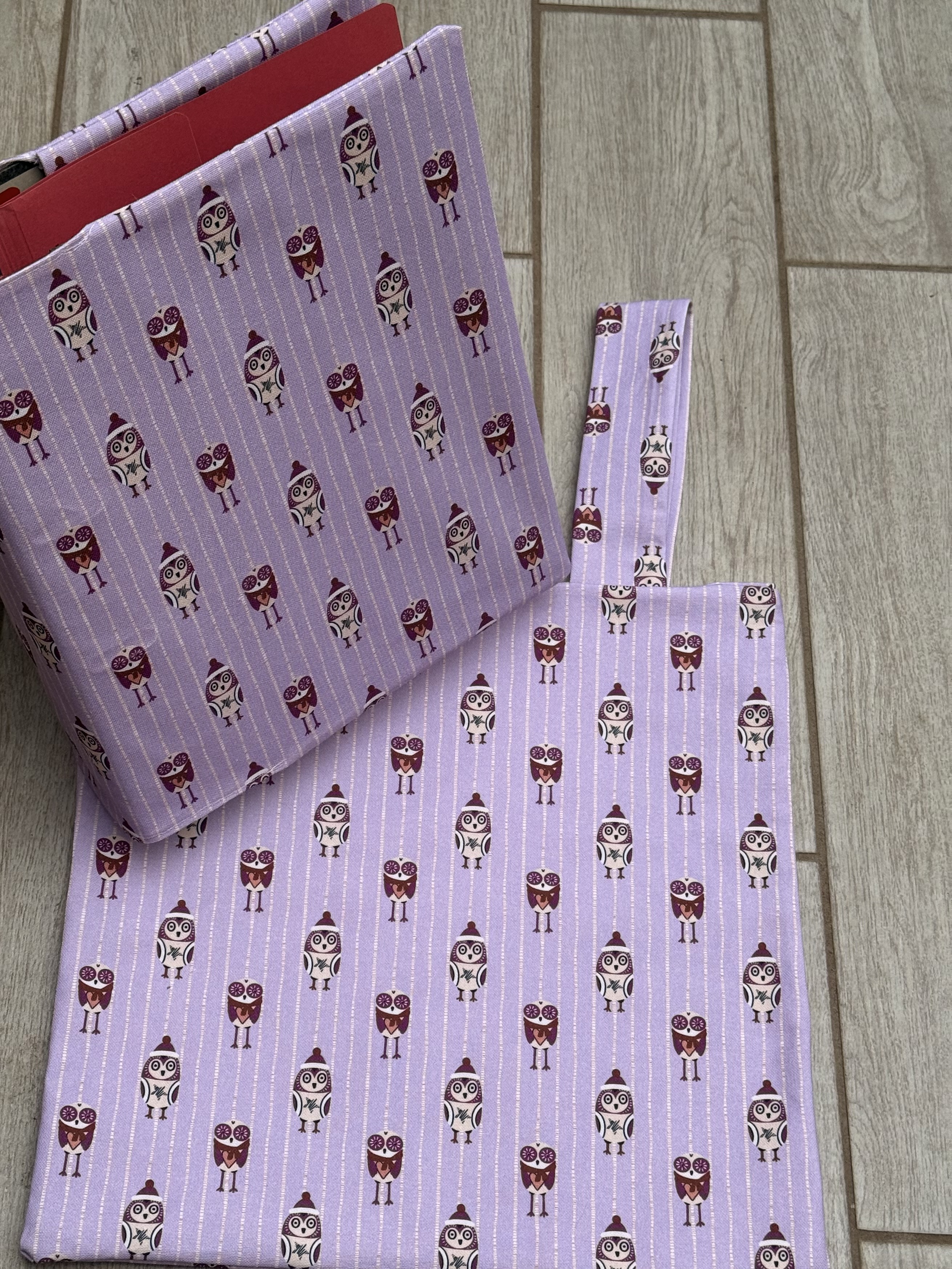 Organic Fabric - Owls purple