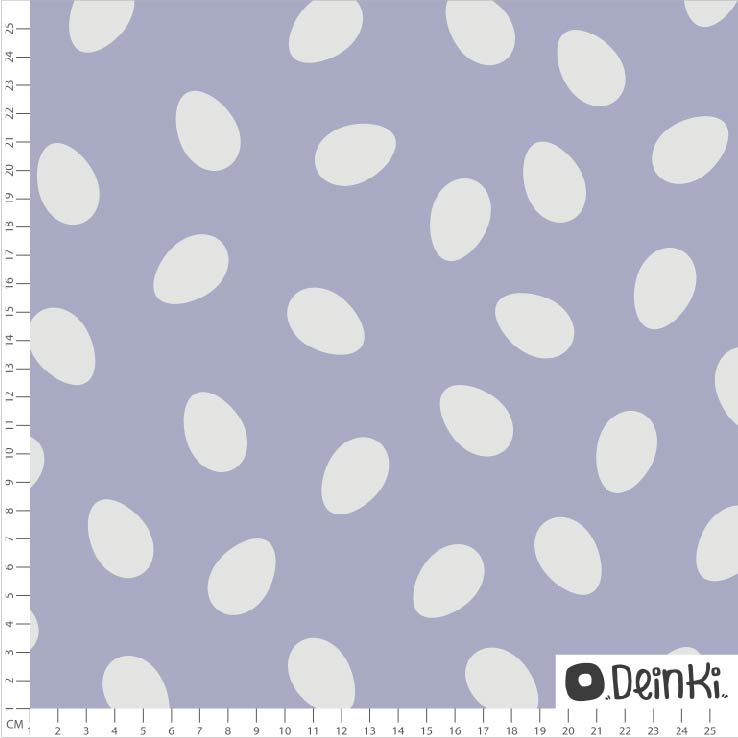 Bio Webware Stoff  -  Ostereier  - Deinki, Ostern, lila, 100% Bio-Baumwolle
