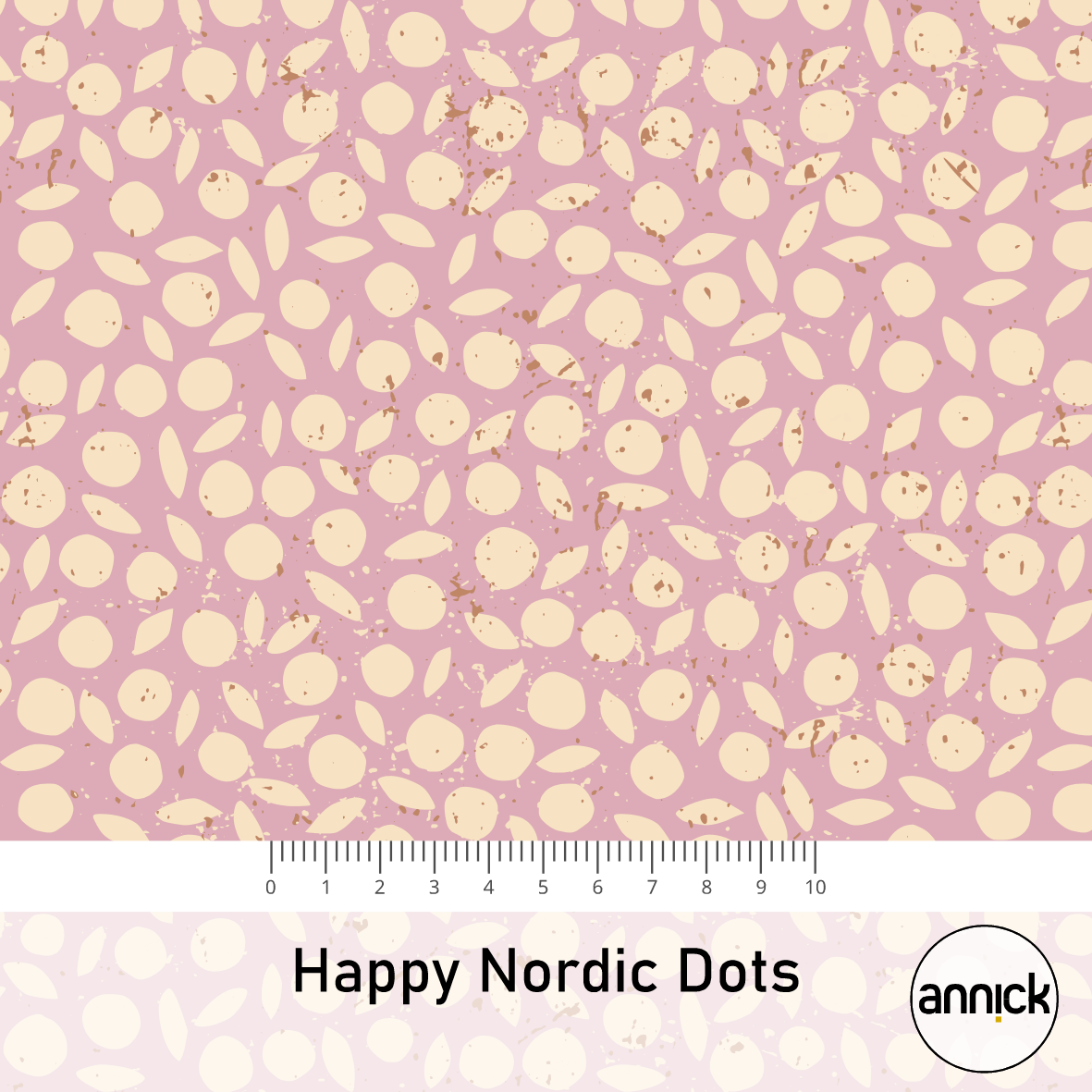 Bio Stoff  -  Happy Nordic Dots  - Annick, lila