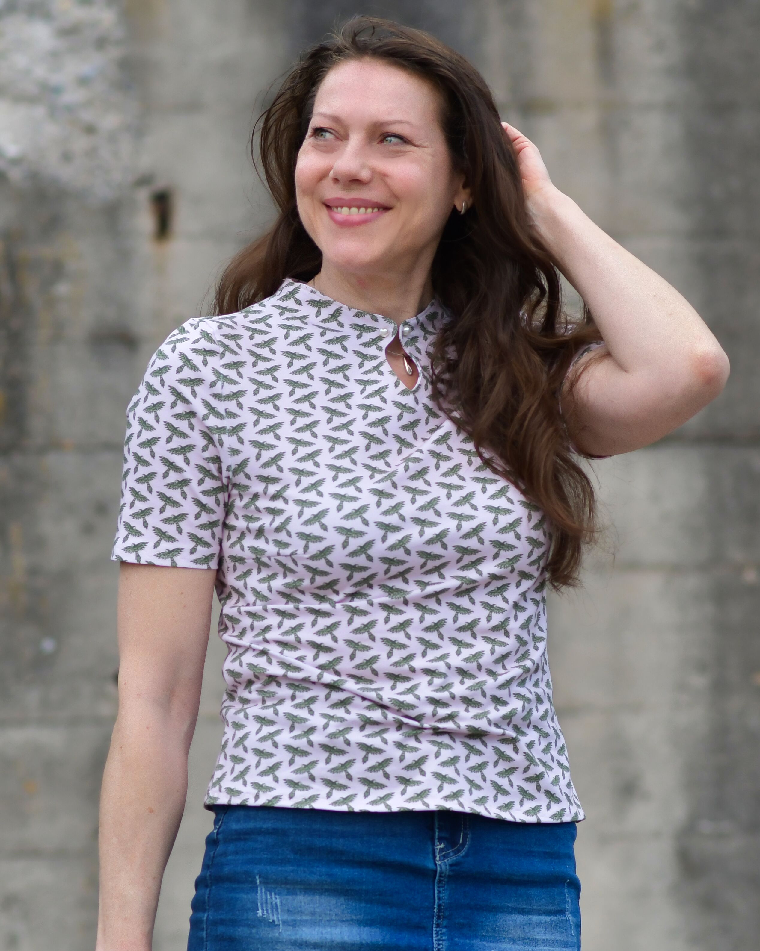 Bio Stoff  - Parrots dunkelgrün