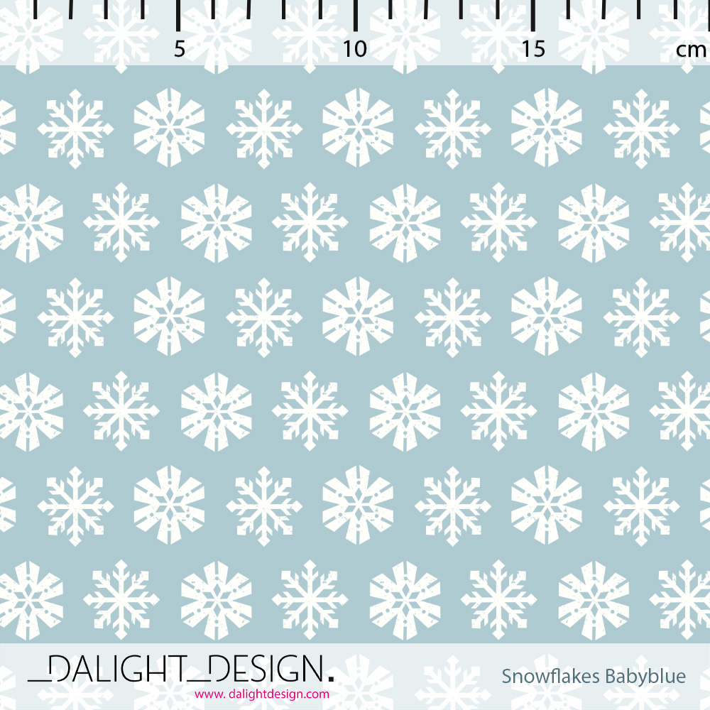 Bio Webware Stoff  -  Snowflakes Baby Blue - DalightDesign, Winter, blau, 100% Bio-Baumwolle