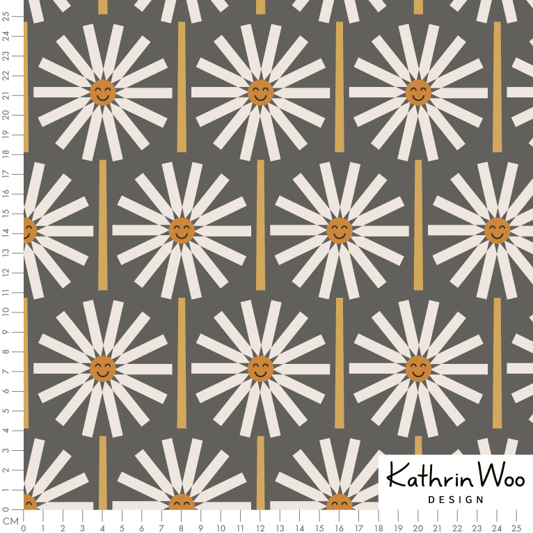 Bio Webware Stoff - Happy Daisy Boho - KathrinWoo, Floral & Blumen, braun, 100% Bio-Baumwolle Bio Webware Stoff - Happy Daisy Boho - KathrinWoo, Floral & Blumen, braun, 100% Bio-Baumwolle