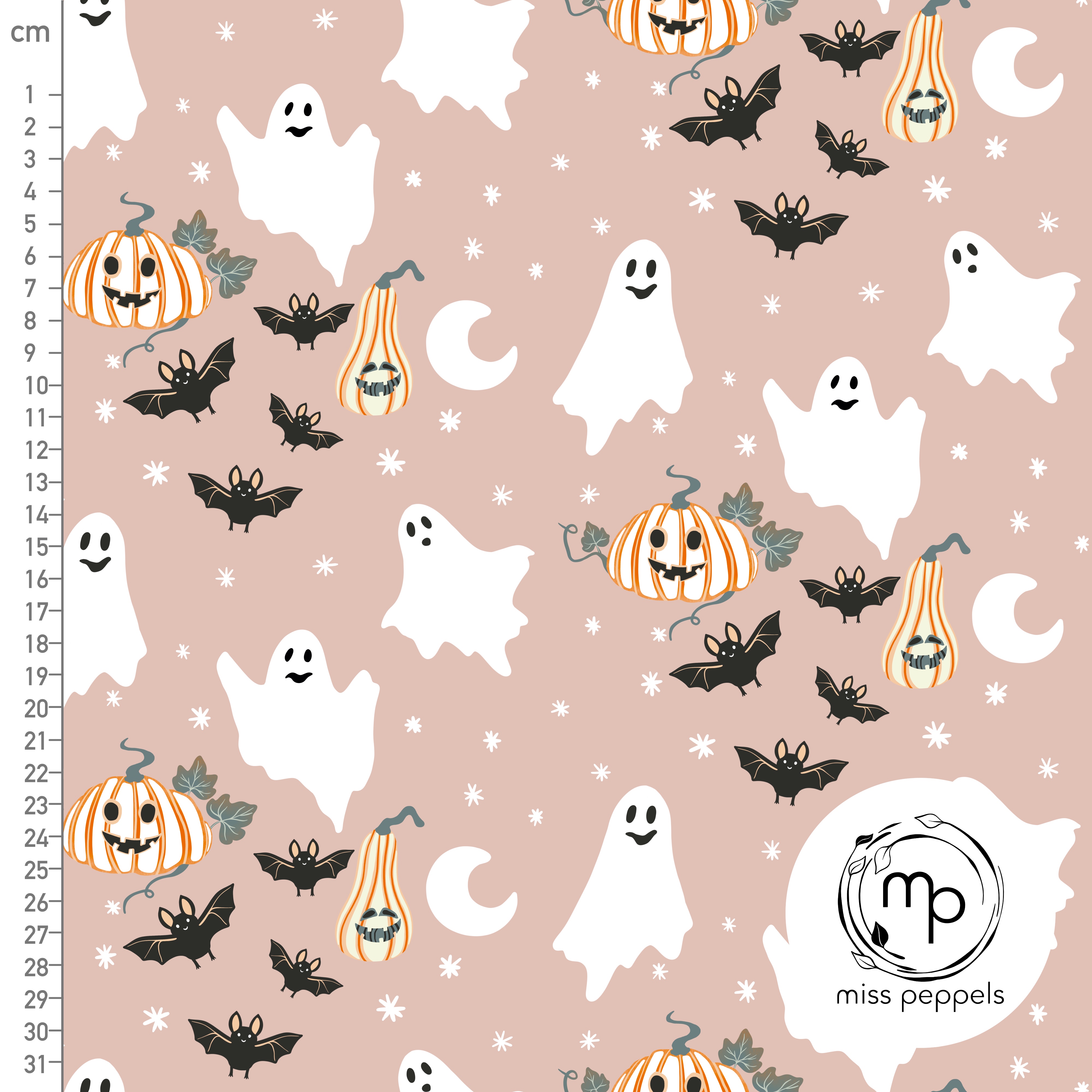 Organic Fabric - Spooky Pink by misspeppels in pink