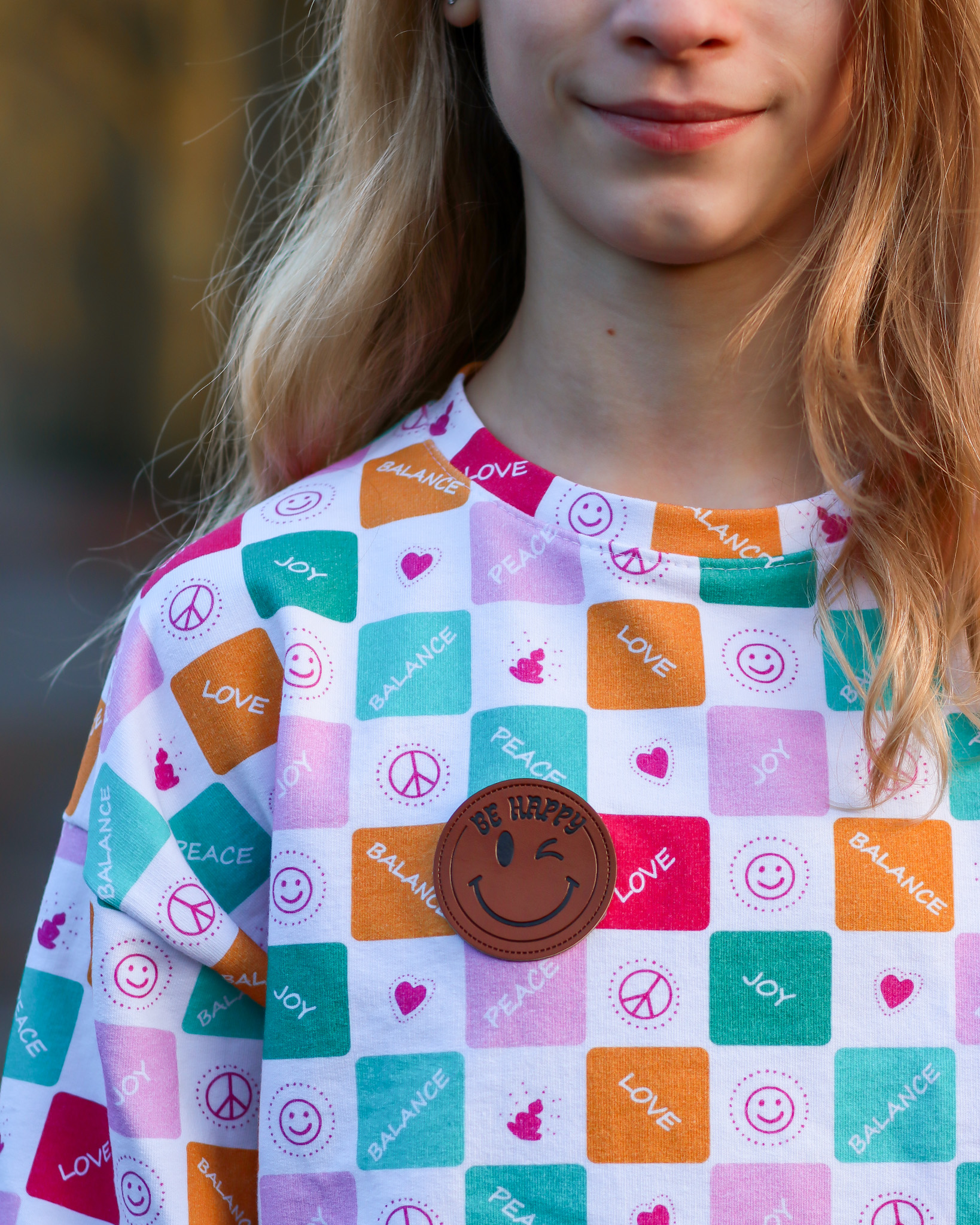 Organic Fabric  - Love Peace Joy Bunt