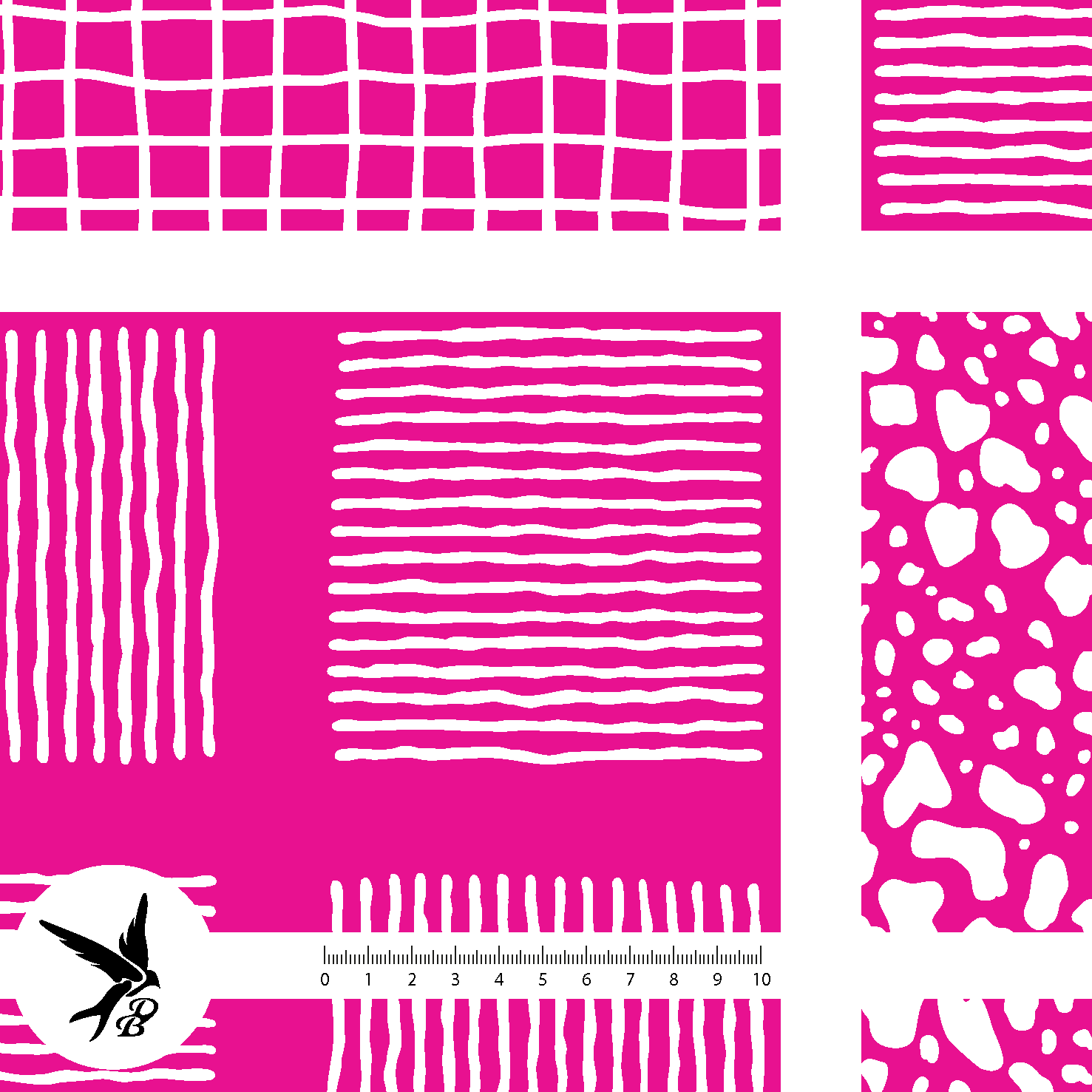 Bio Stoff - Wild Pattern Karo Streifen Pink von Daniela Bonn in pink